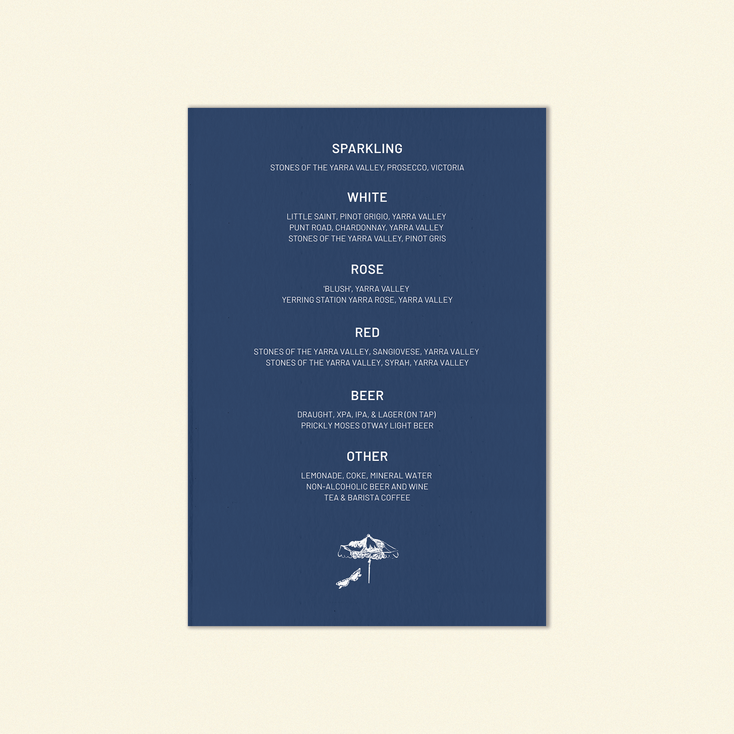 W.B Yeats Beverage Menu Template (Option A)