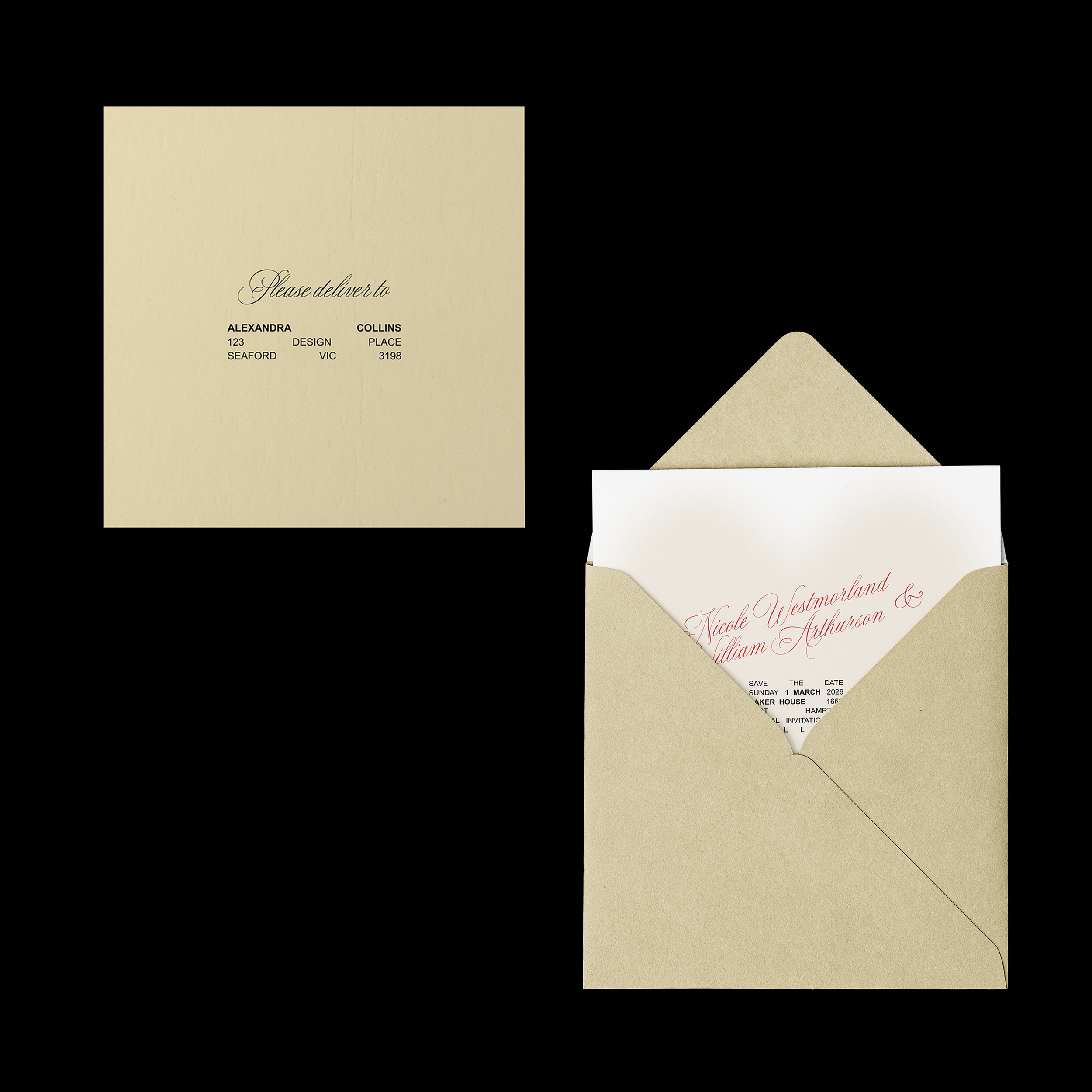 Edgar Allan Poe Square Envelope Template (Option A)