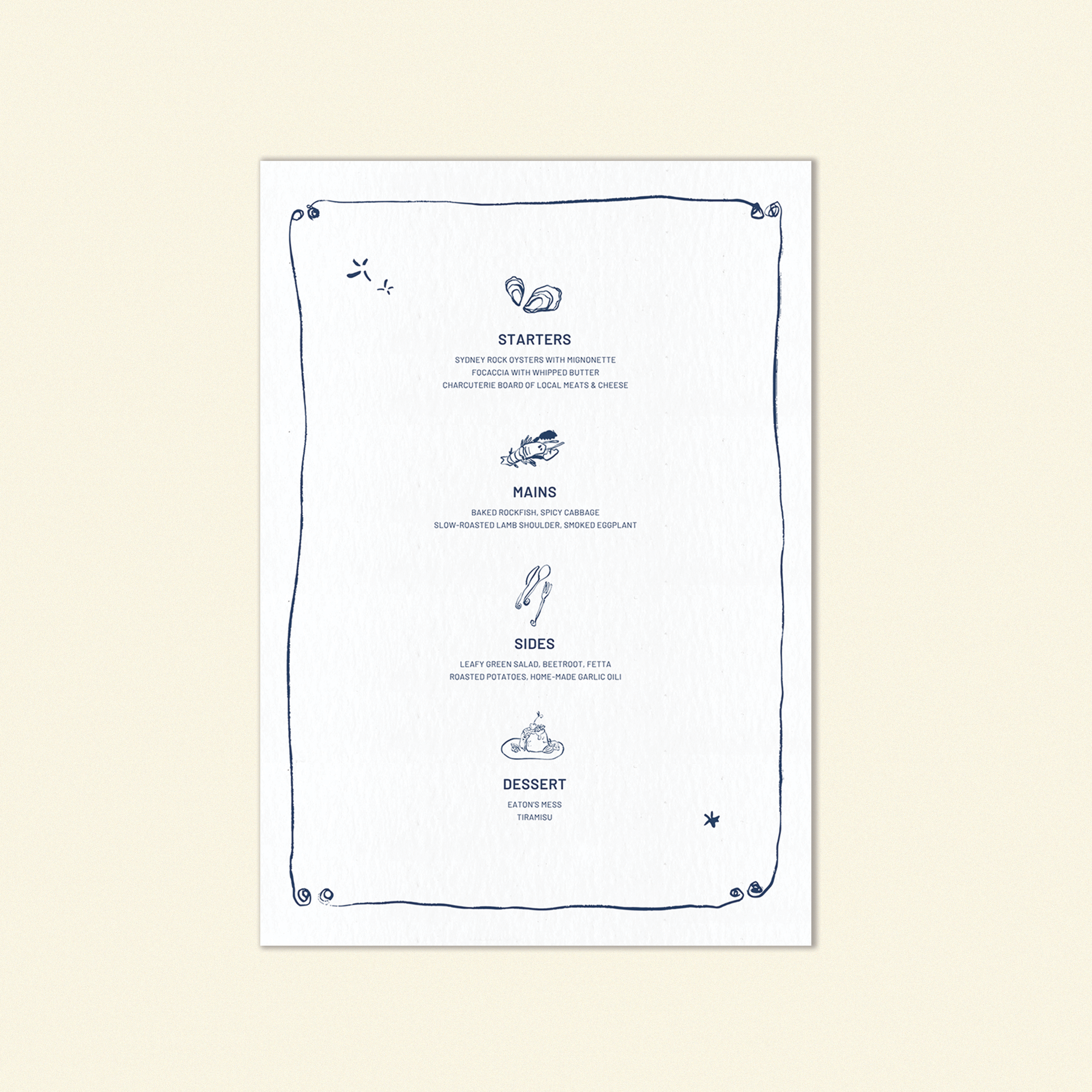 W.B Yeats Food Menu Template (Option D)