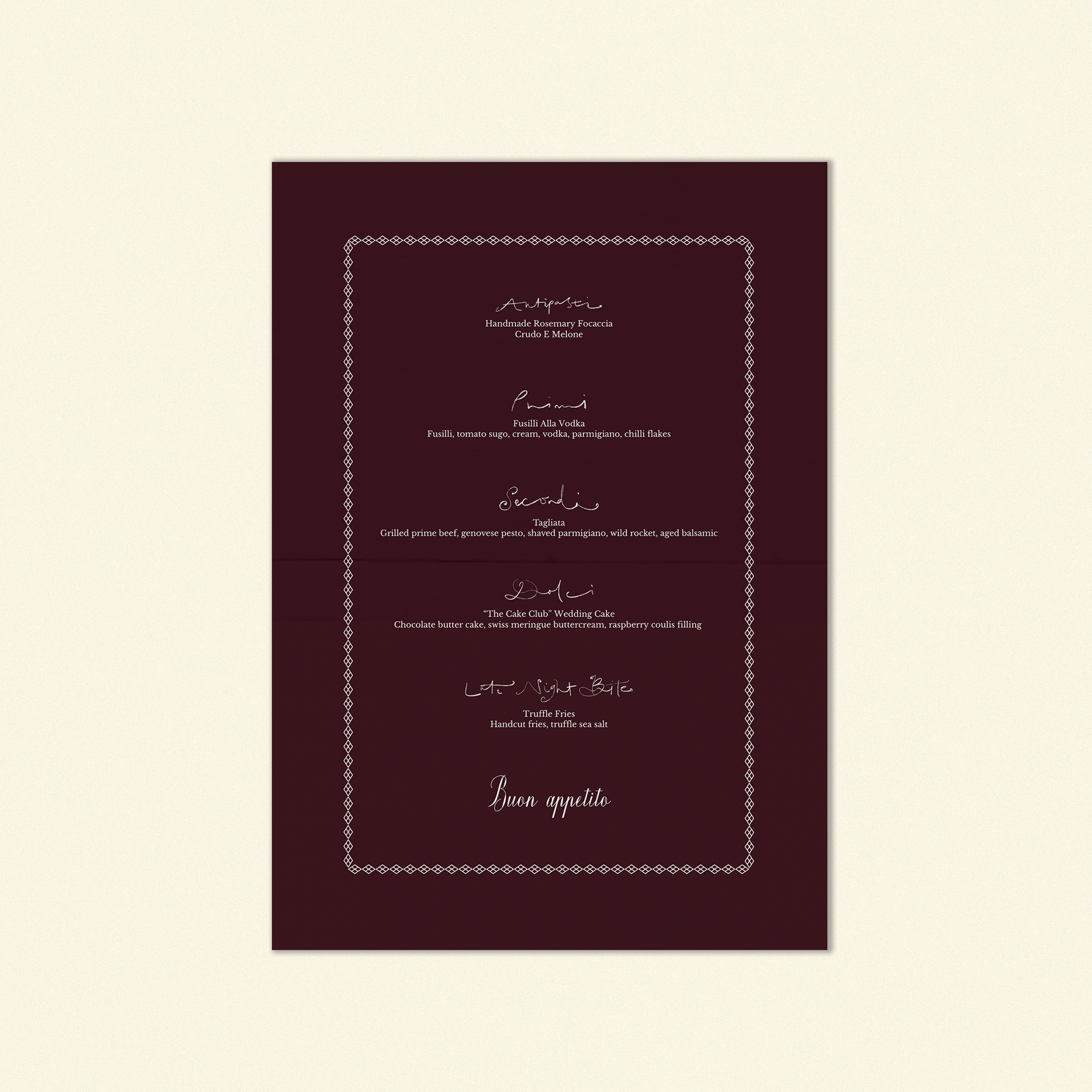 Hayes Food Menu Booklet Template (Option A)
