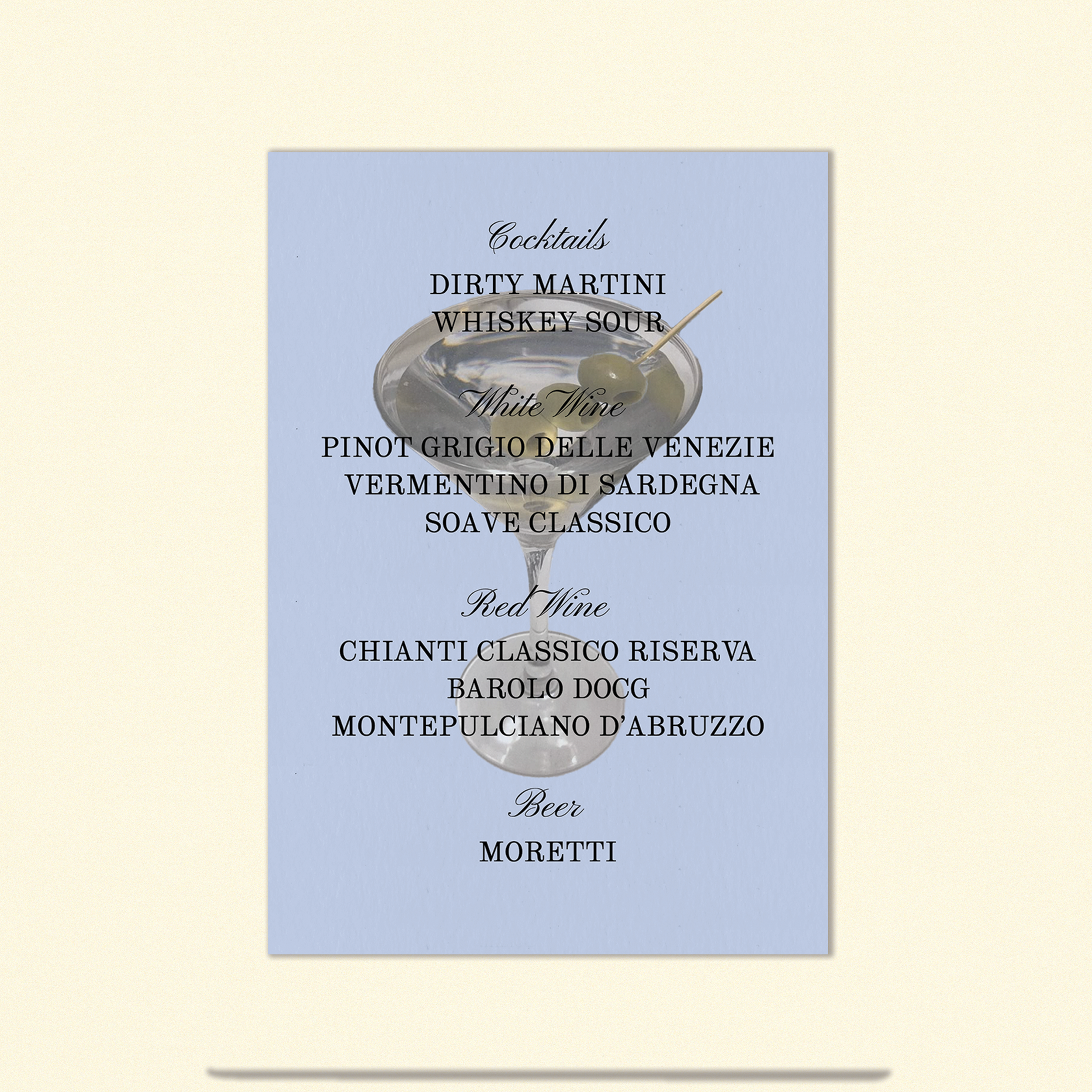 The Davidson Beverage Menu Template (Option C)