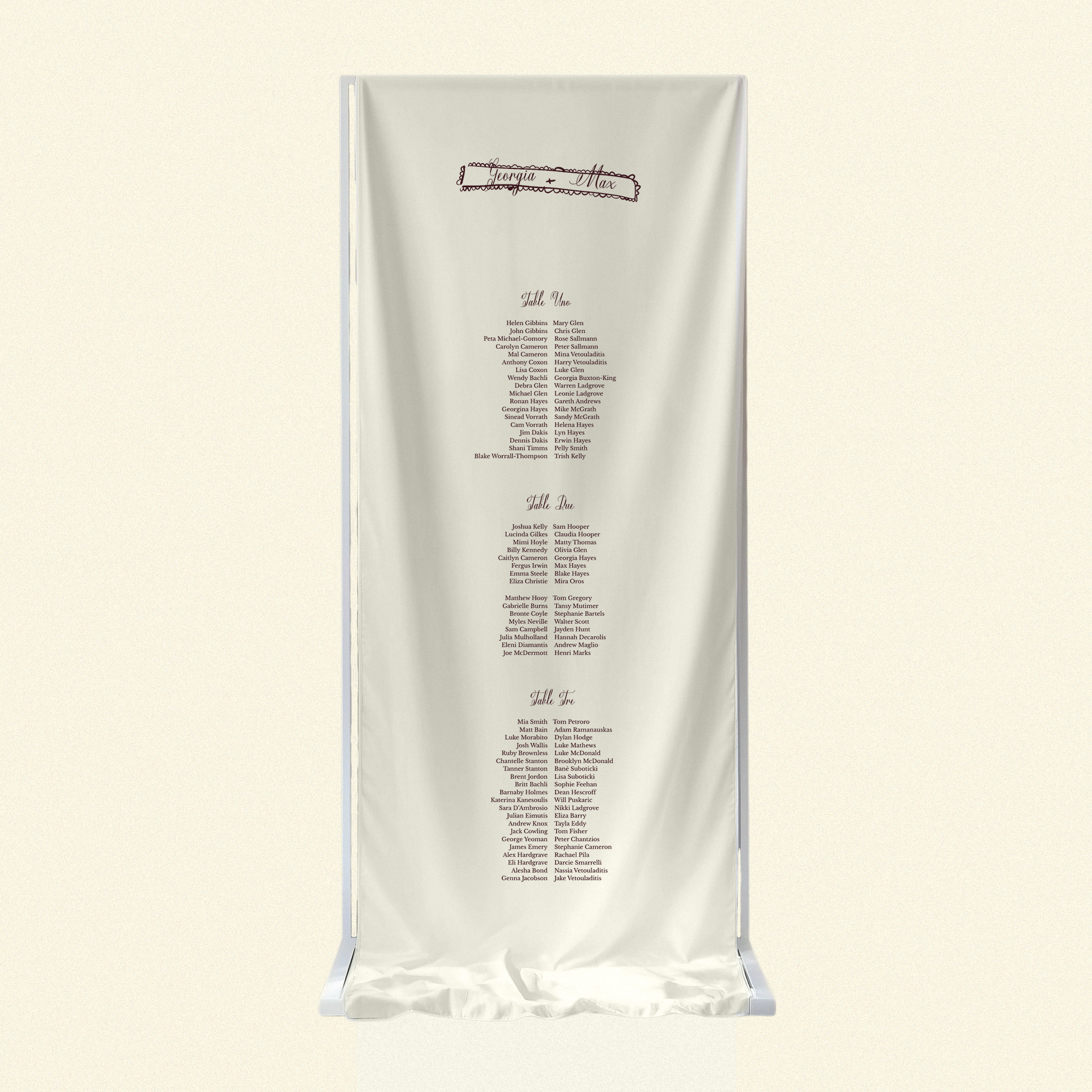 Hayes Linen Seating Chart Template (Option D)