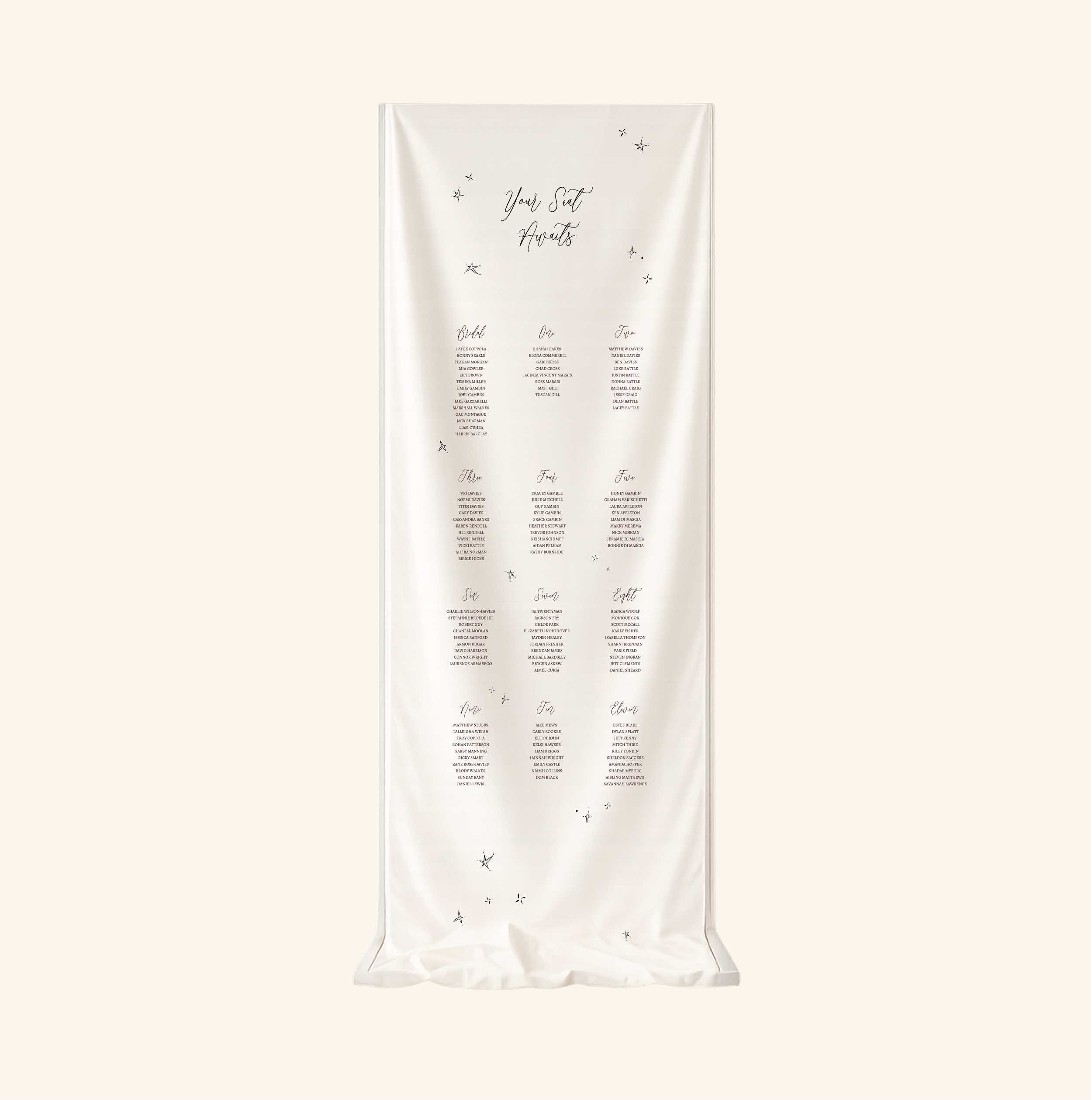 Davies Linen Seating Chart Template (Option B)