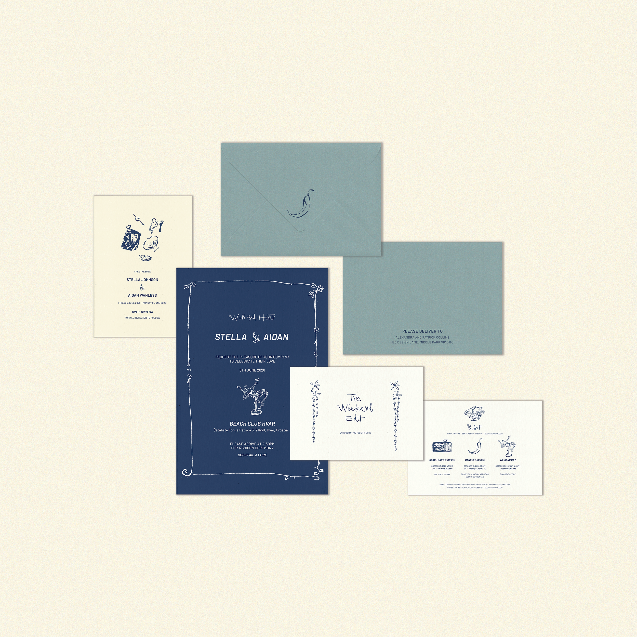 W.B Yeats Invitation Suite Templates (Option B)