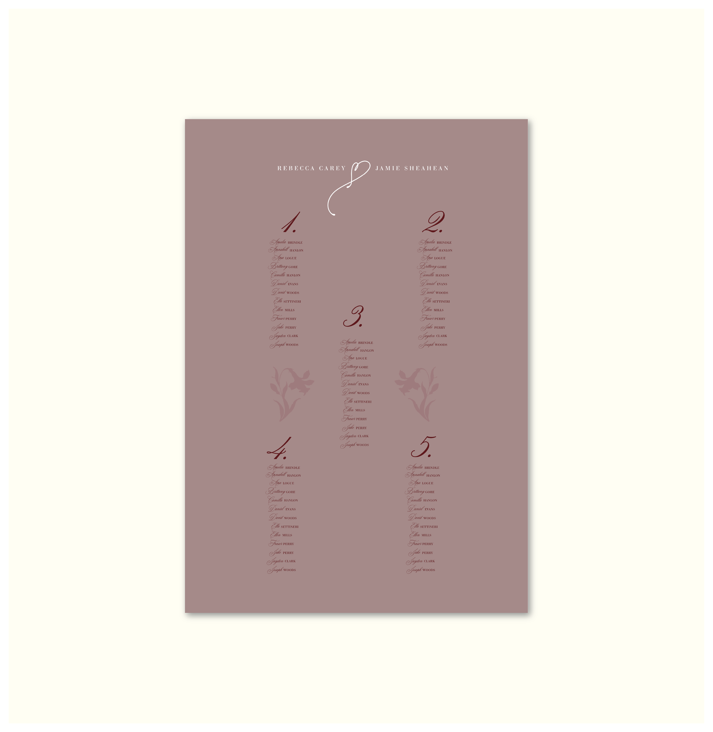 La Fleur Nouvelle Seating Chart Template (Option C)