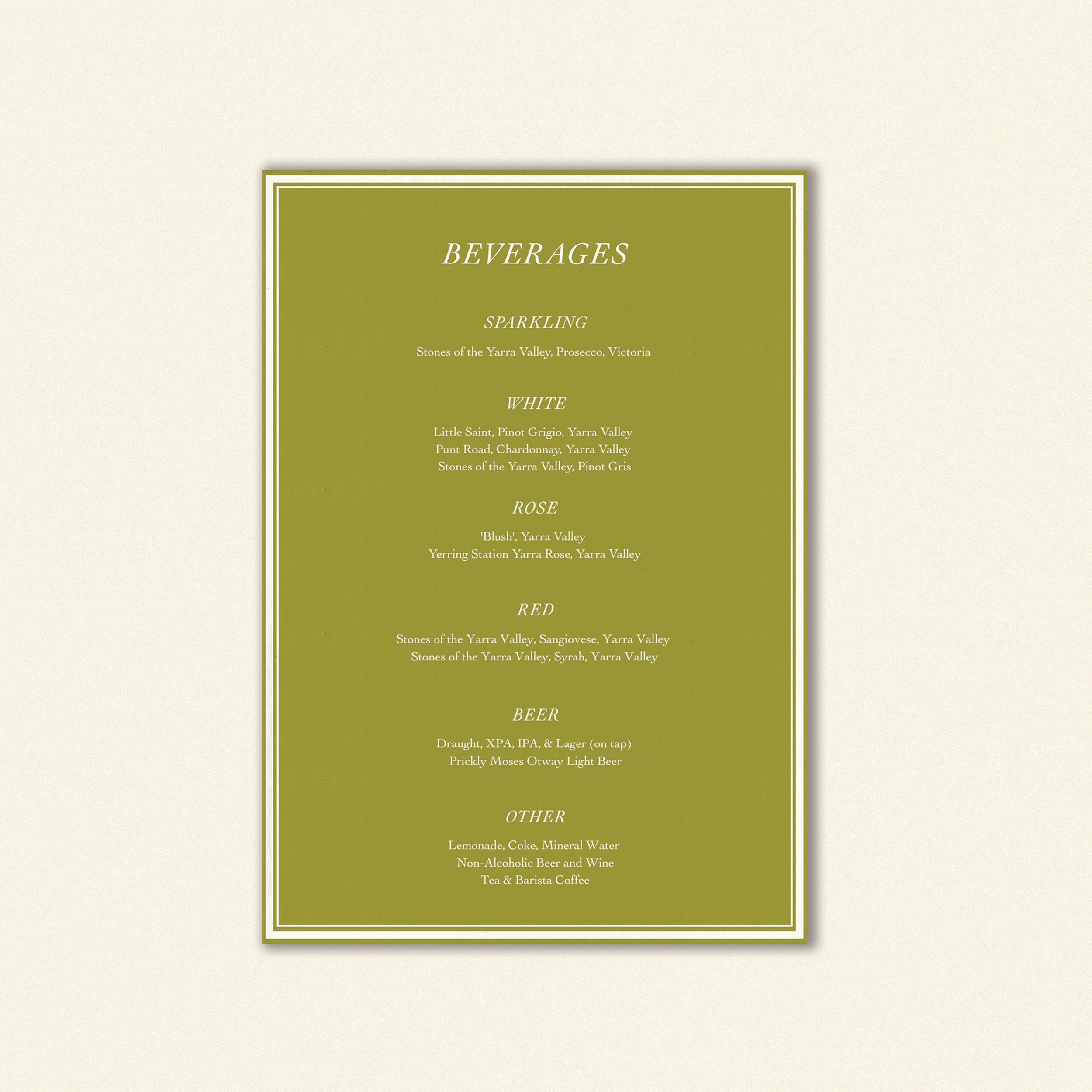 E.E Cummings Beverage Menu Template (Option C)