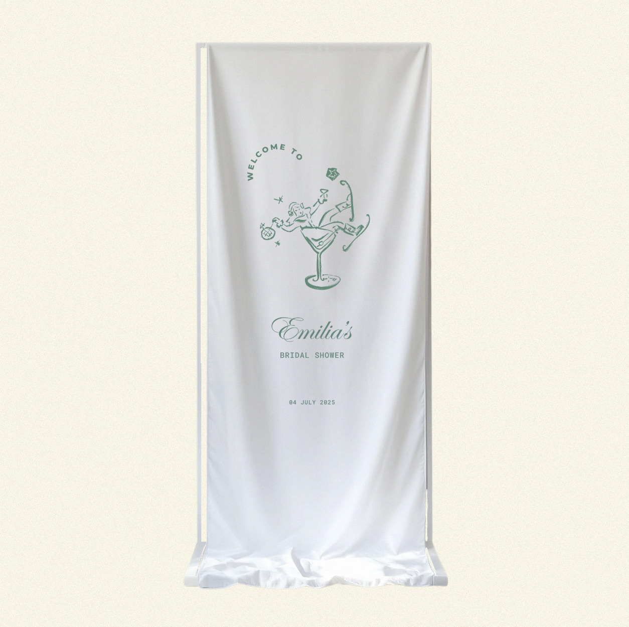 Après Ski Welcome Sign Linen Template (Option A)
