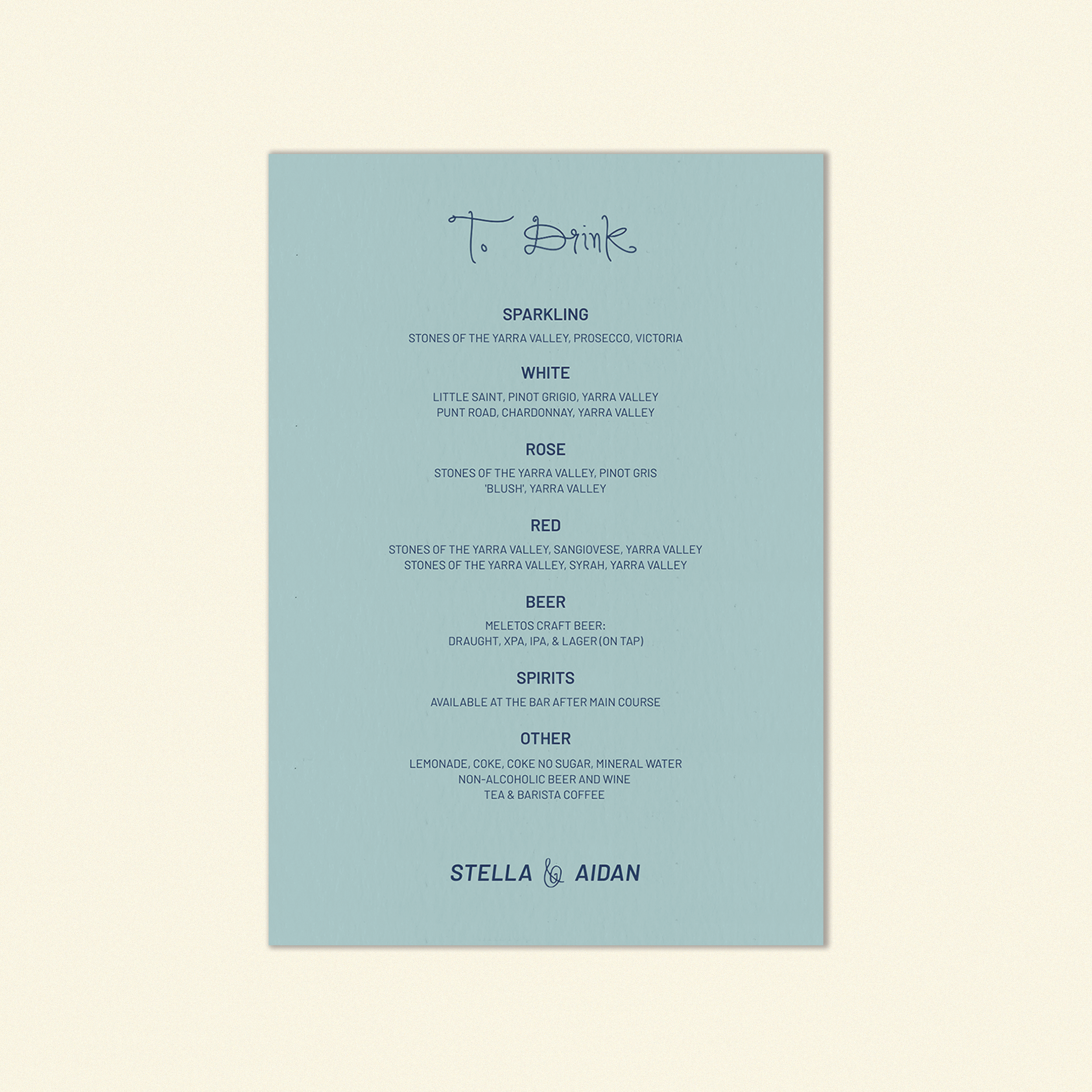 W.B Yeats Beverage Menu Template (Option D)