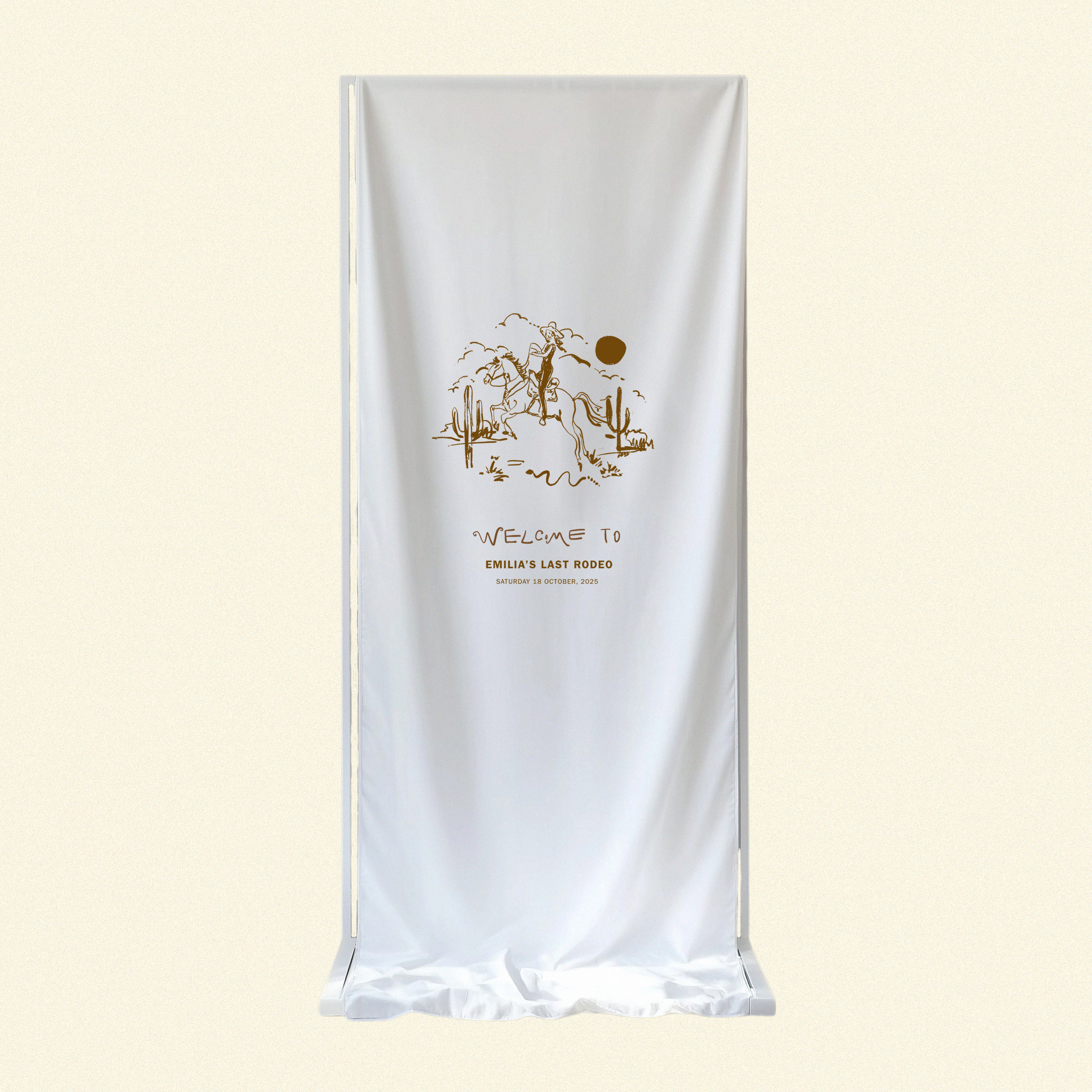 Spritz & Spurs Welcome Sign Linen Template (Option B)