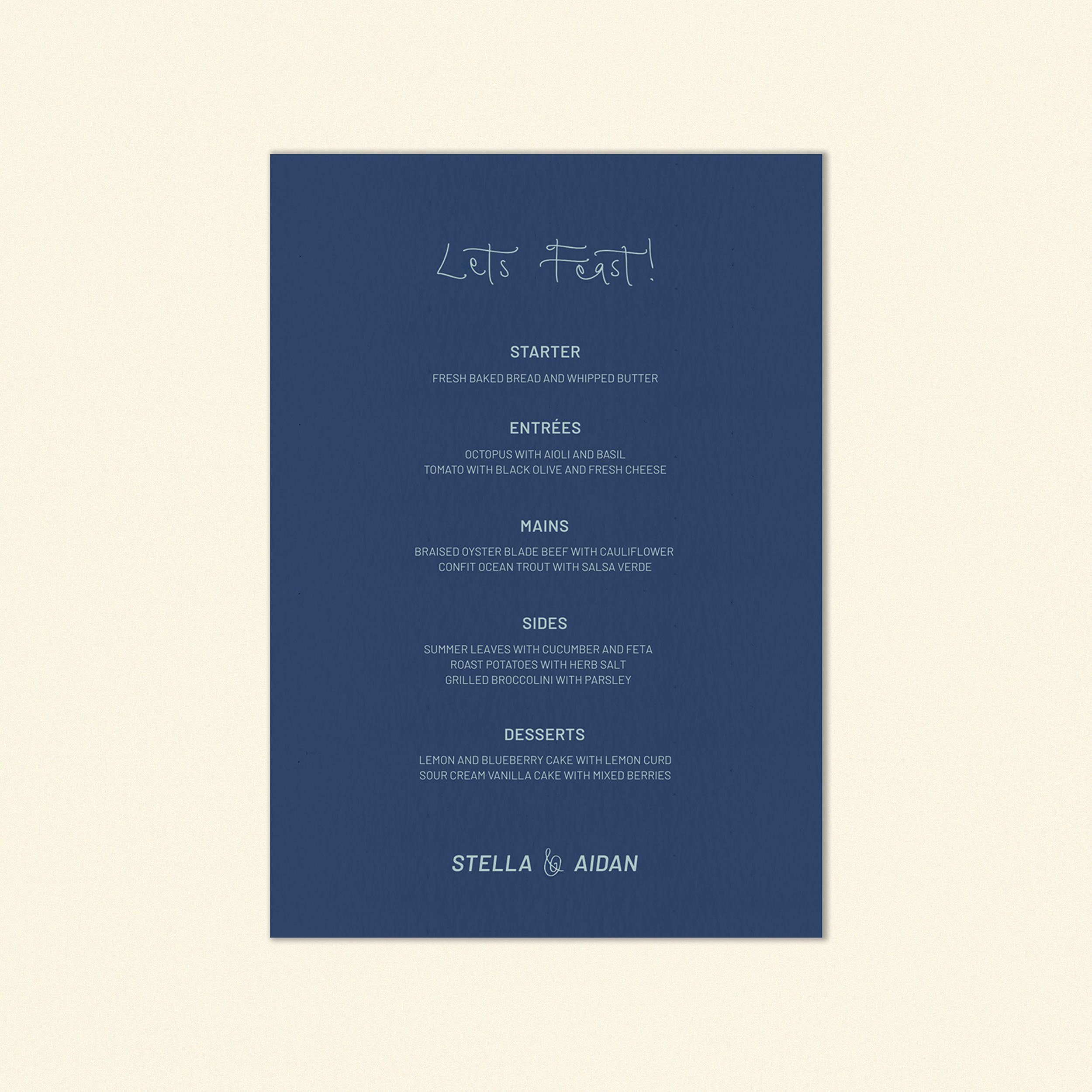 W.B Yeats Food Menu Template (Option C)