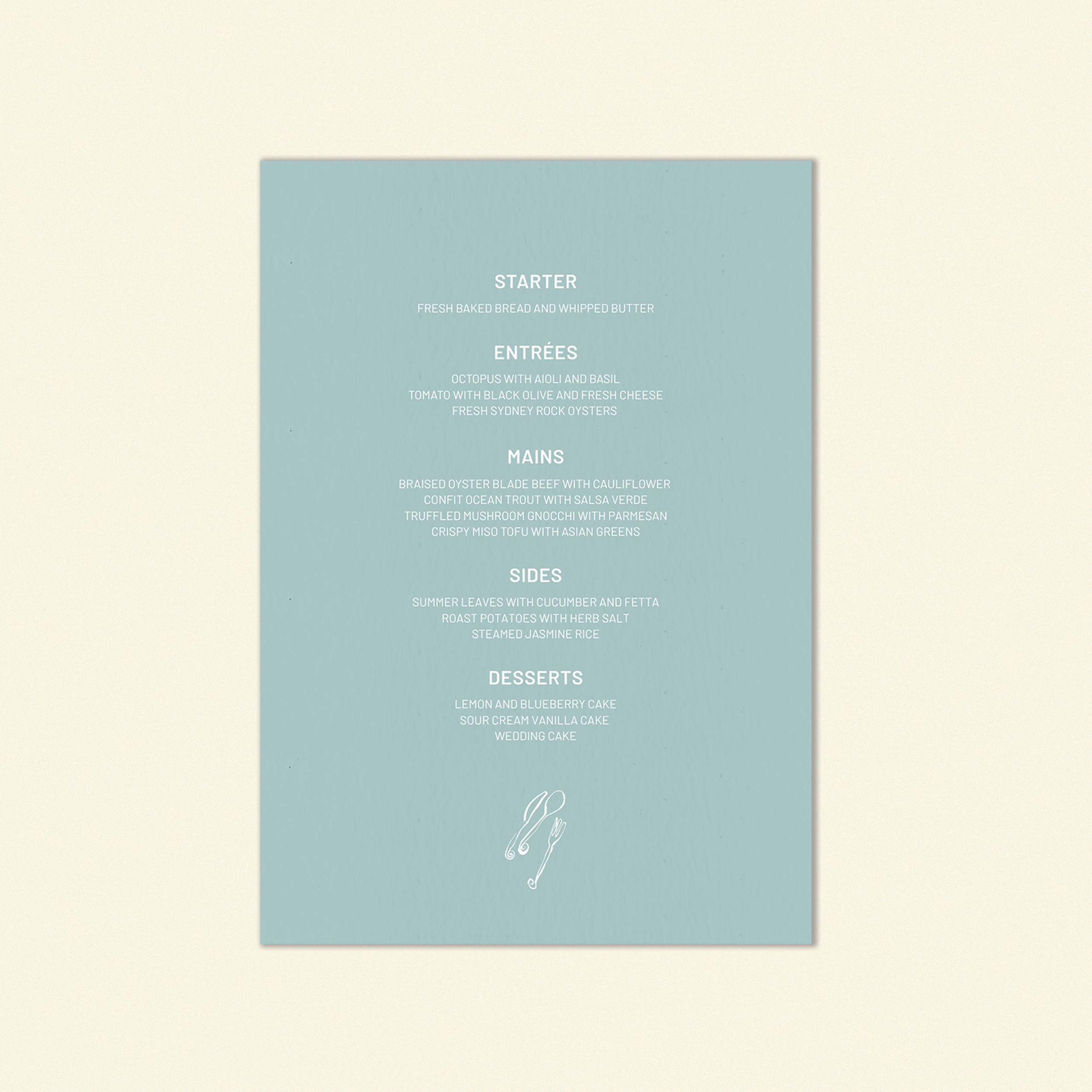 W.B Yeats Food Menu Template (Option A)