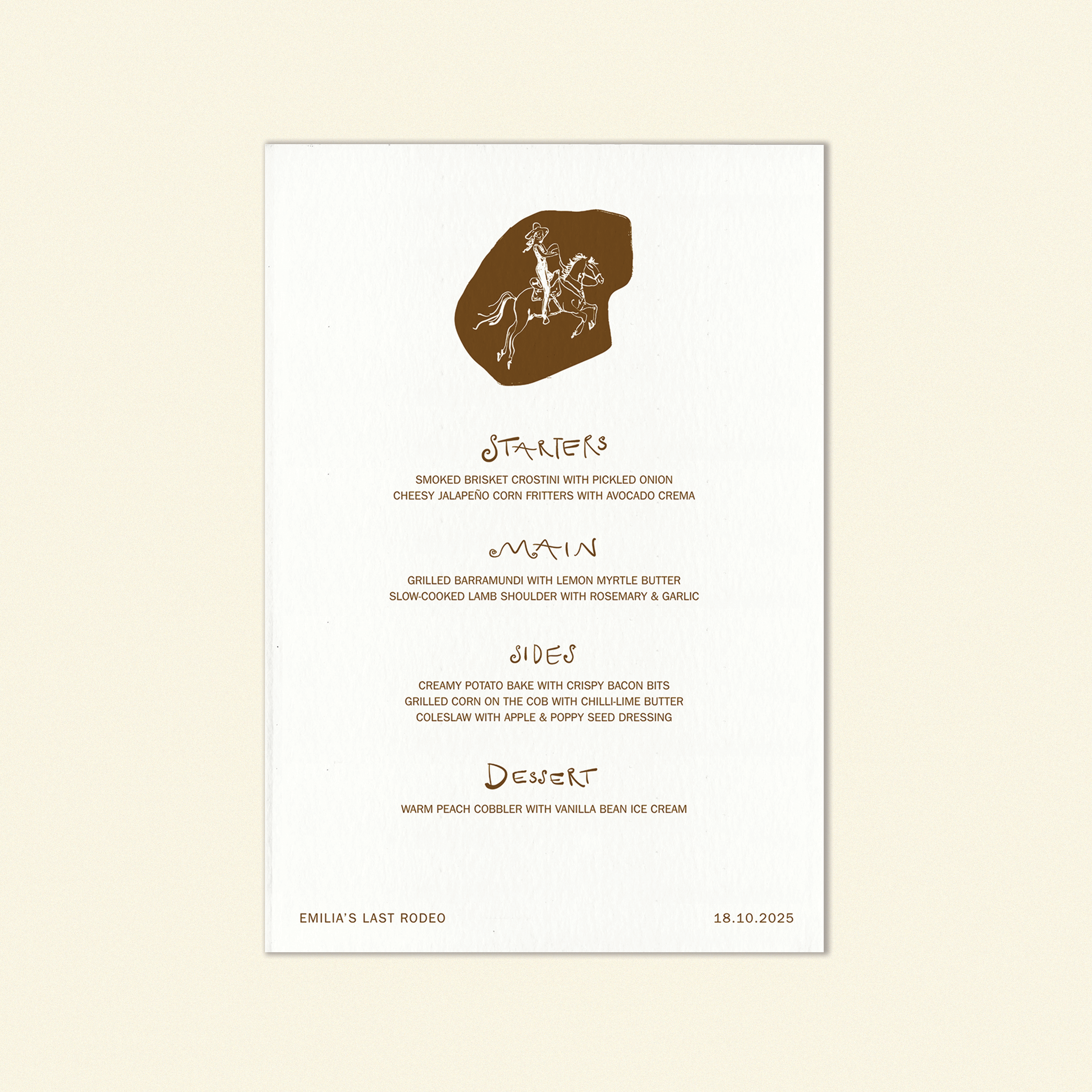 Spritz & Spurs Food Menu White Template (Option B)