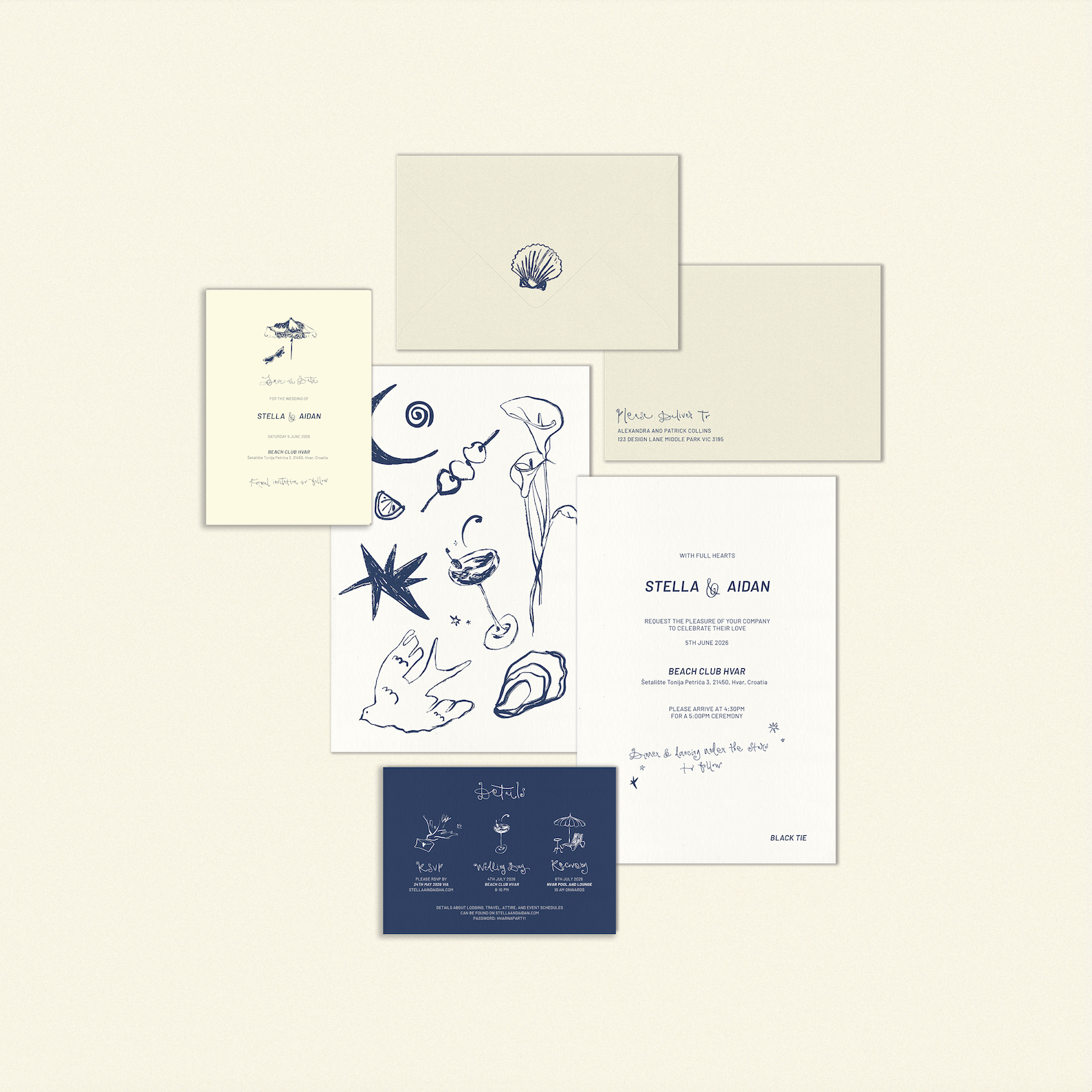 W.B Yeats Invitation Suite Templates (Option A)