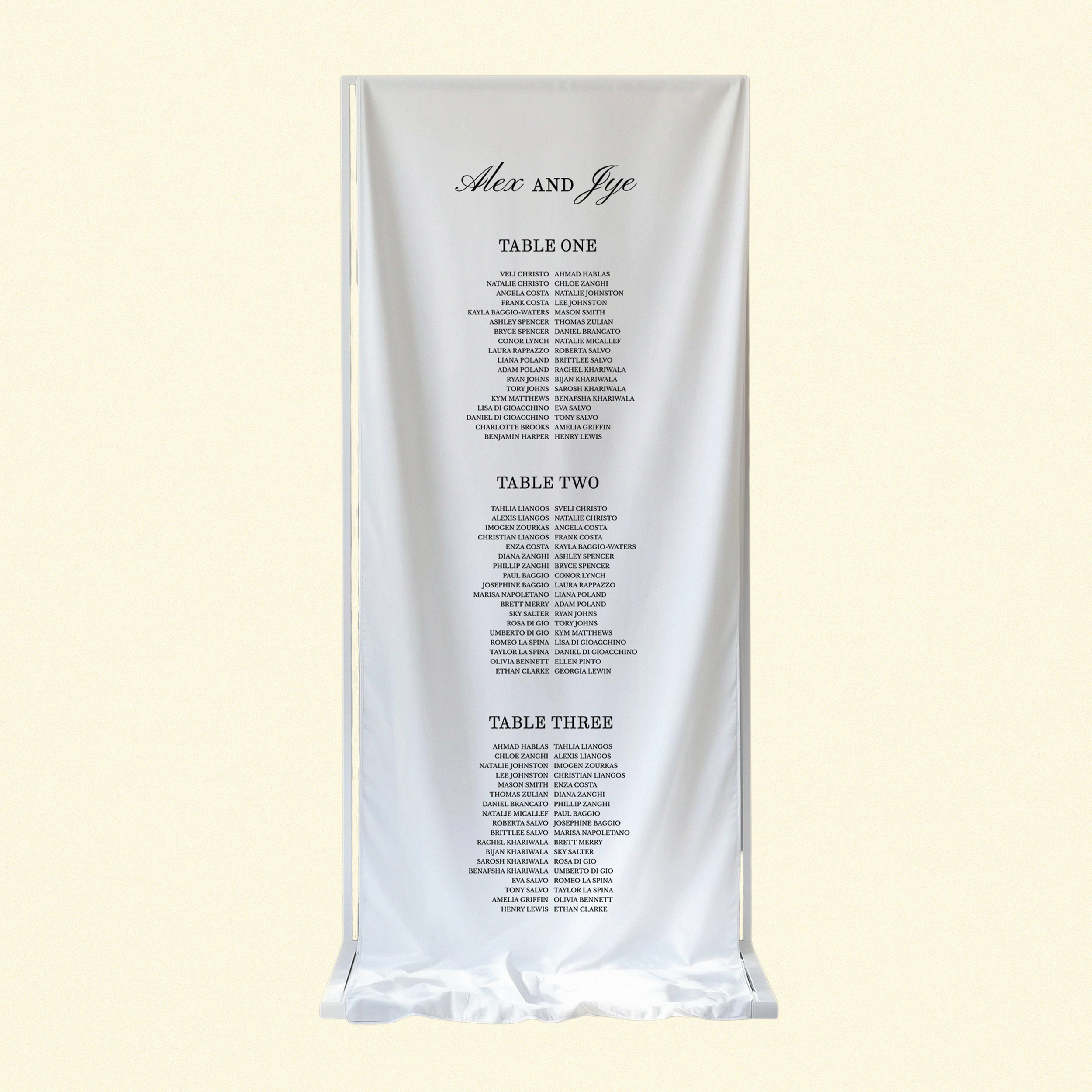 The Davidson Linen Seating Chart Template (Option A)