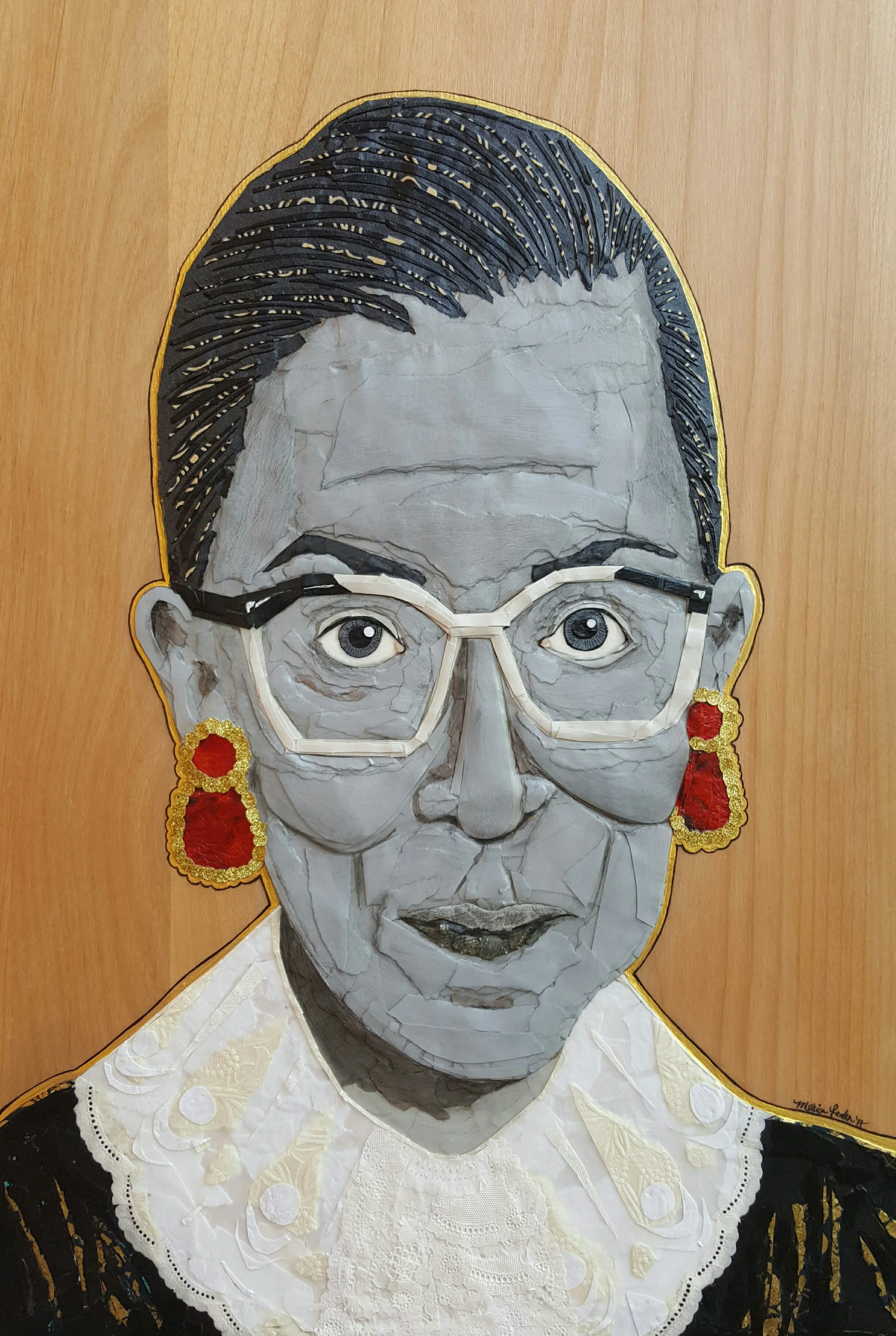 Collage on wood panel