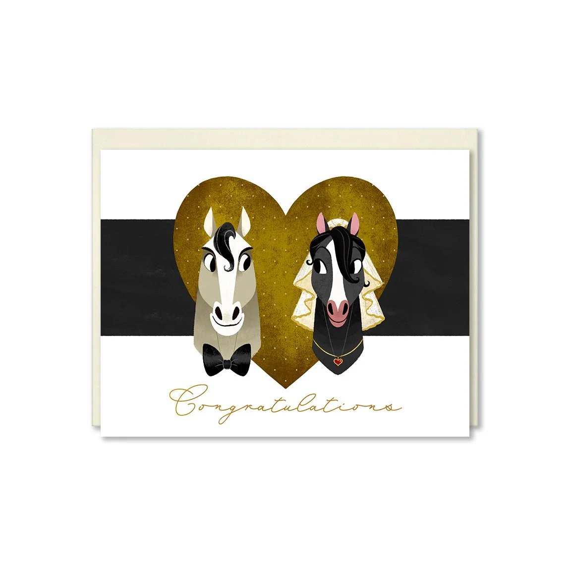 Horsey Couple - Wedding Greeting Card