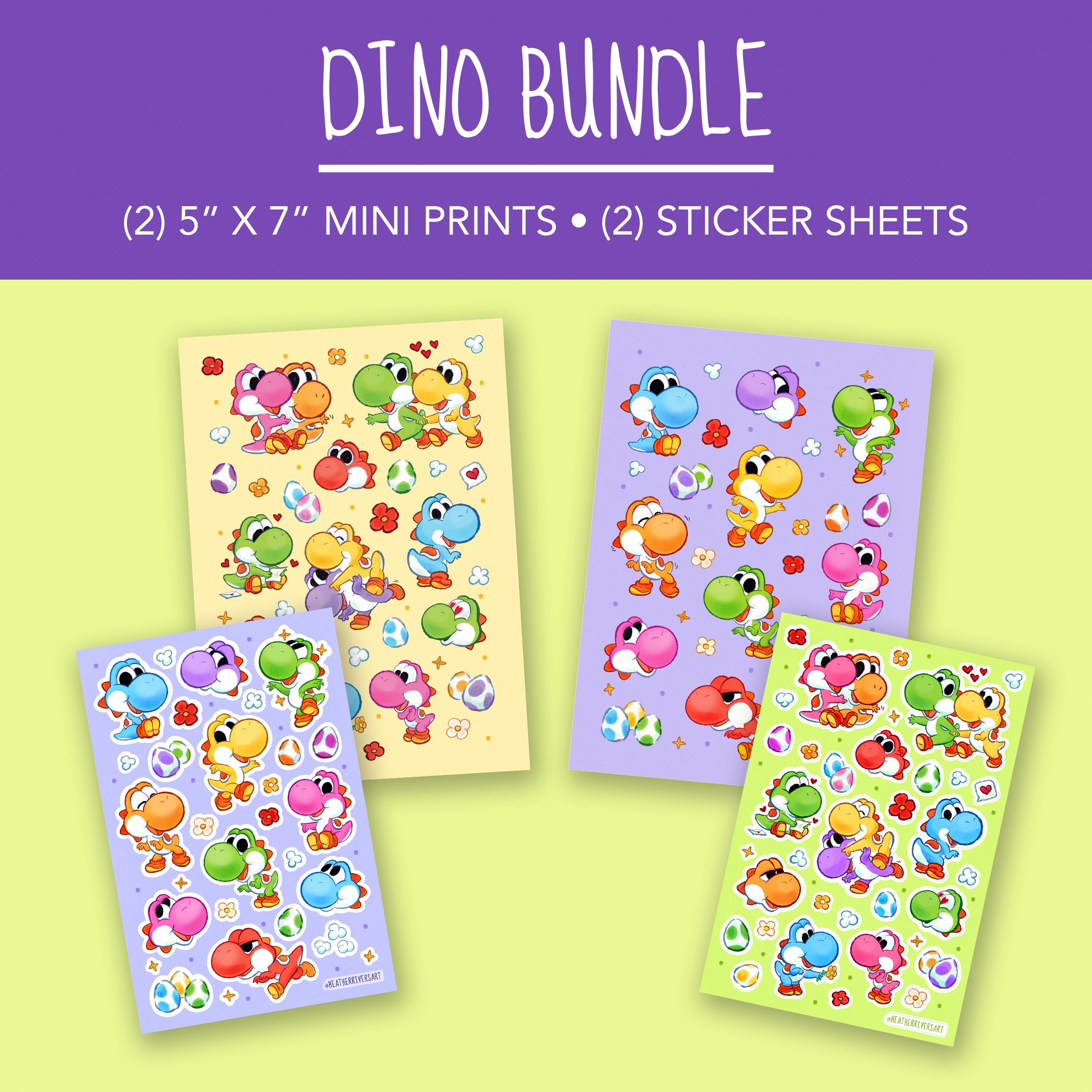 Dino Print and Sticker Bundle