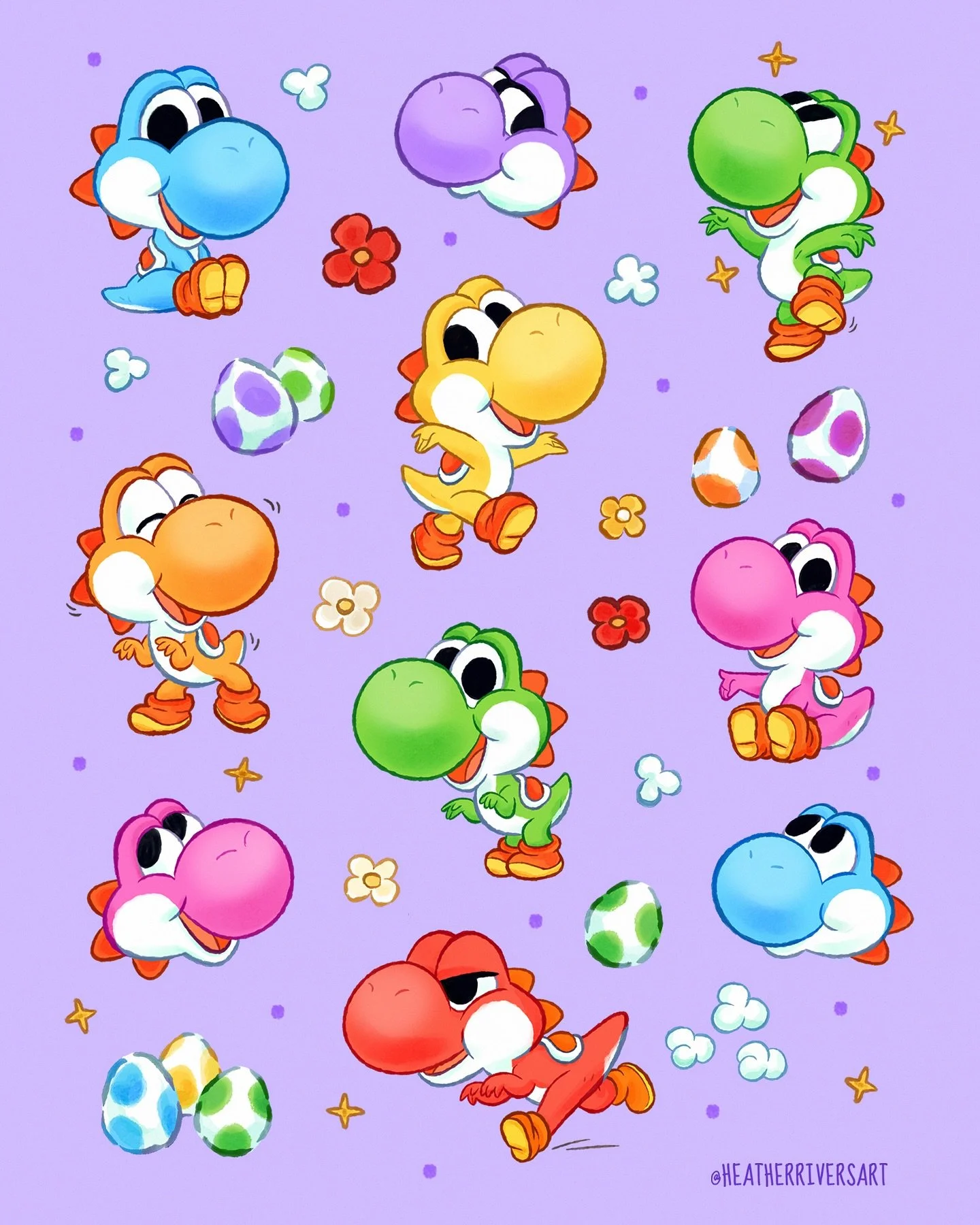 ⭐️ Shop Opening Soon! ⭐️ I just have a couplleeee more things to cross off my to-do list, and then I&rsquo;ll be able to share a date. 🙂&zwj;↕️

Anyway , here are some more yoshis! I had so much fun with the last page that I immediately made another