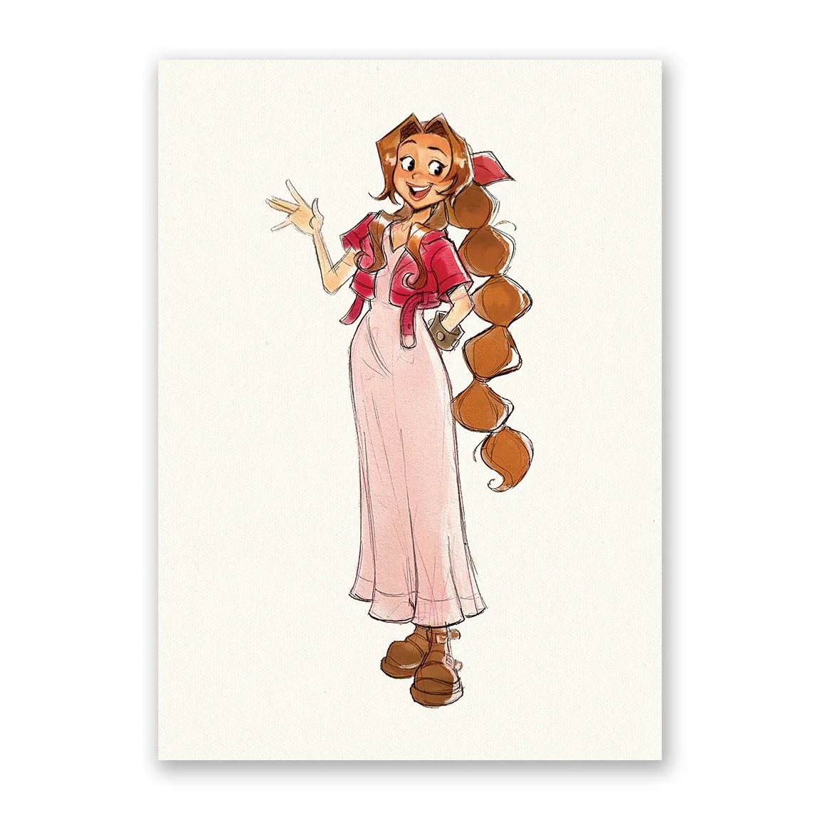 Aerith Sketch Mini Print
