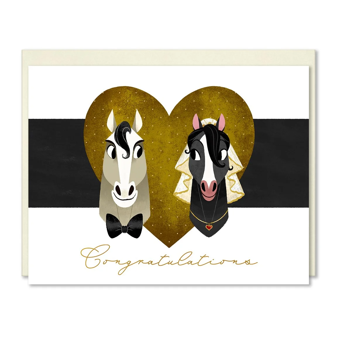 Horsey Couple - Wedding Greeting Card