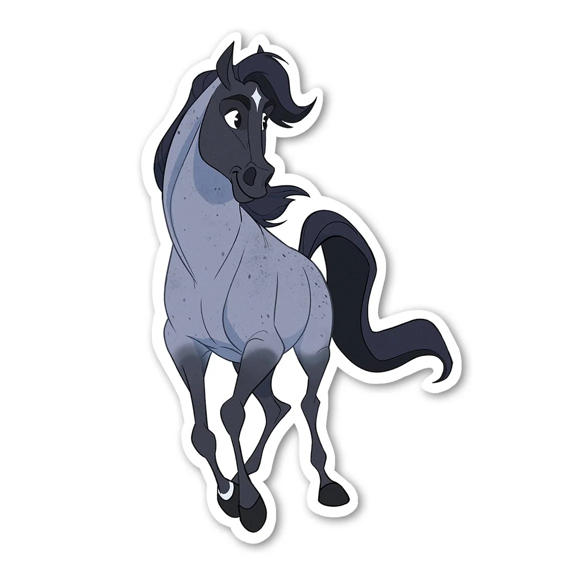 Blue Roan Horse Die-Cut Sticker