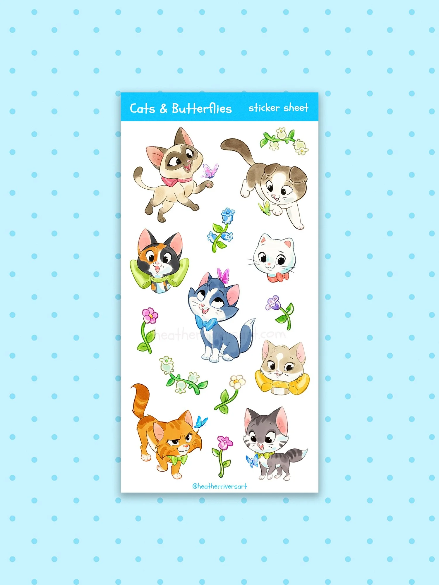 Cats & Butterflies Sticker Sheet