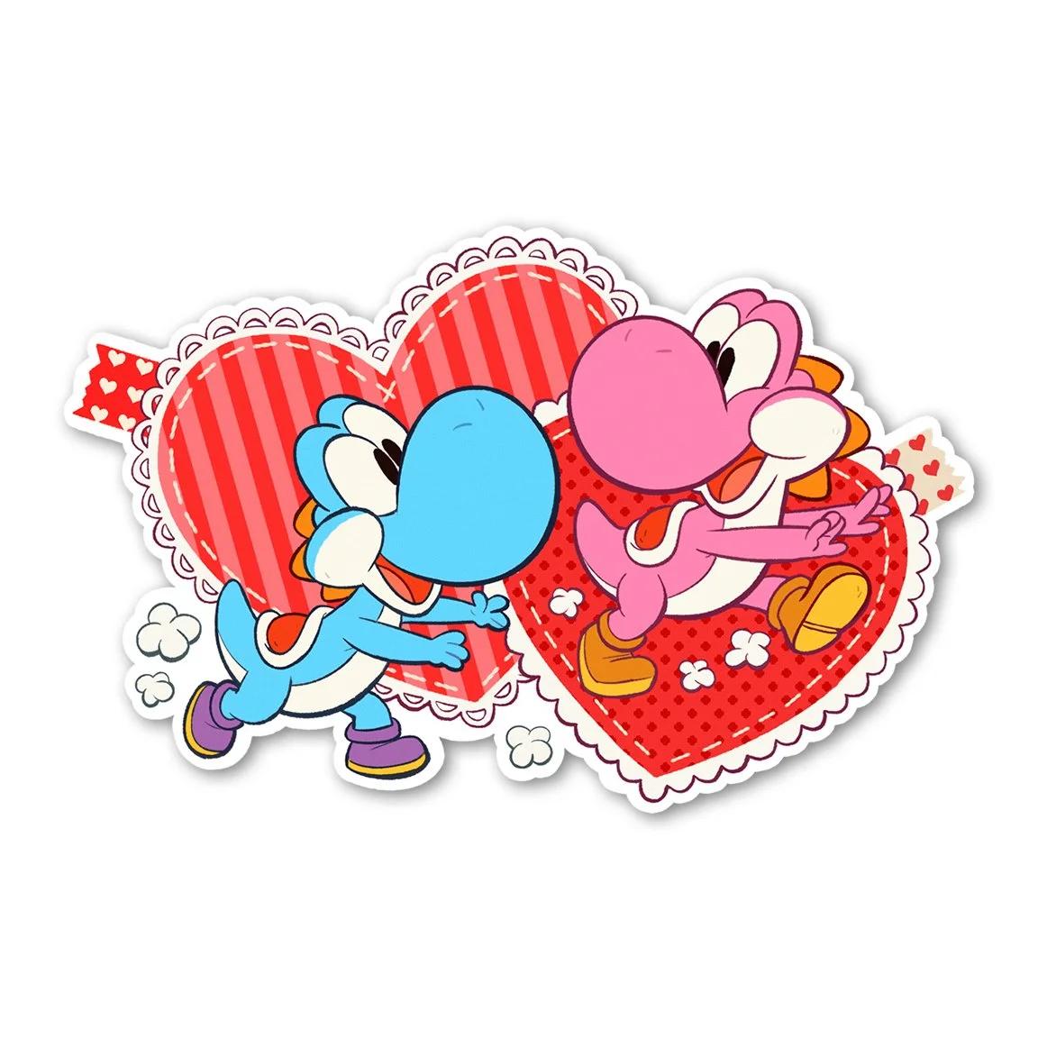 Dino Valentine Die-Cut Sticker