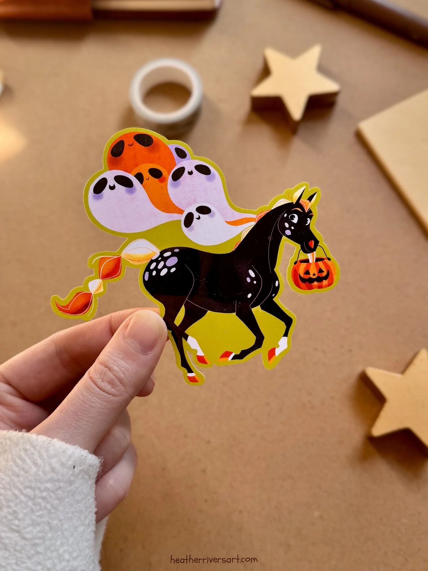 Trick-Or-Treat Halloween Horse Die-Cut Sticker