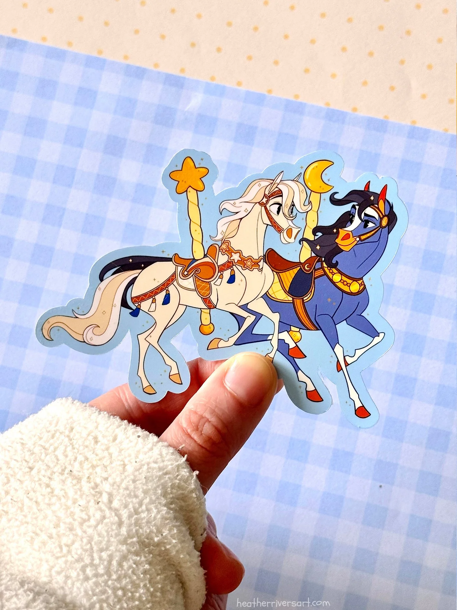 Carousel Horses Die-Cut Sticker