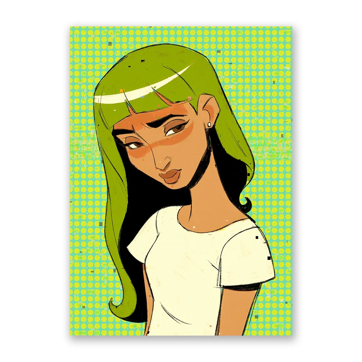 Green Girl Mini Print