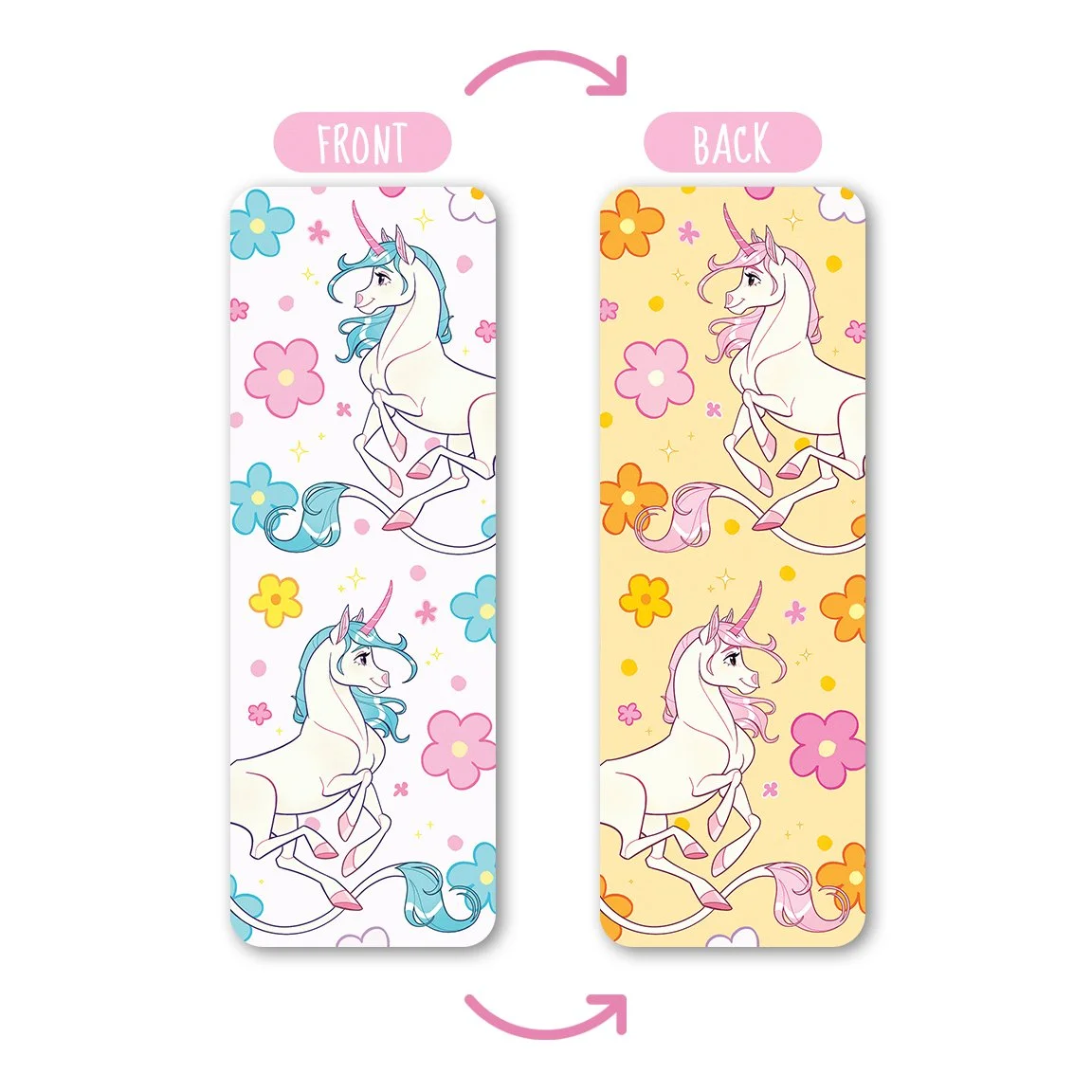 Floral Unicorn Double-Sided Bookmark