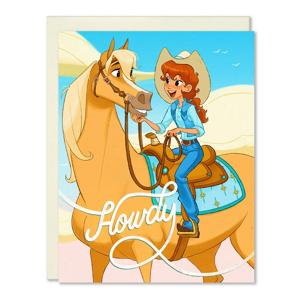Howdy! - Cowgirl Greeting Card