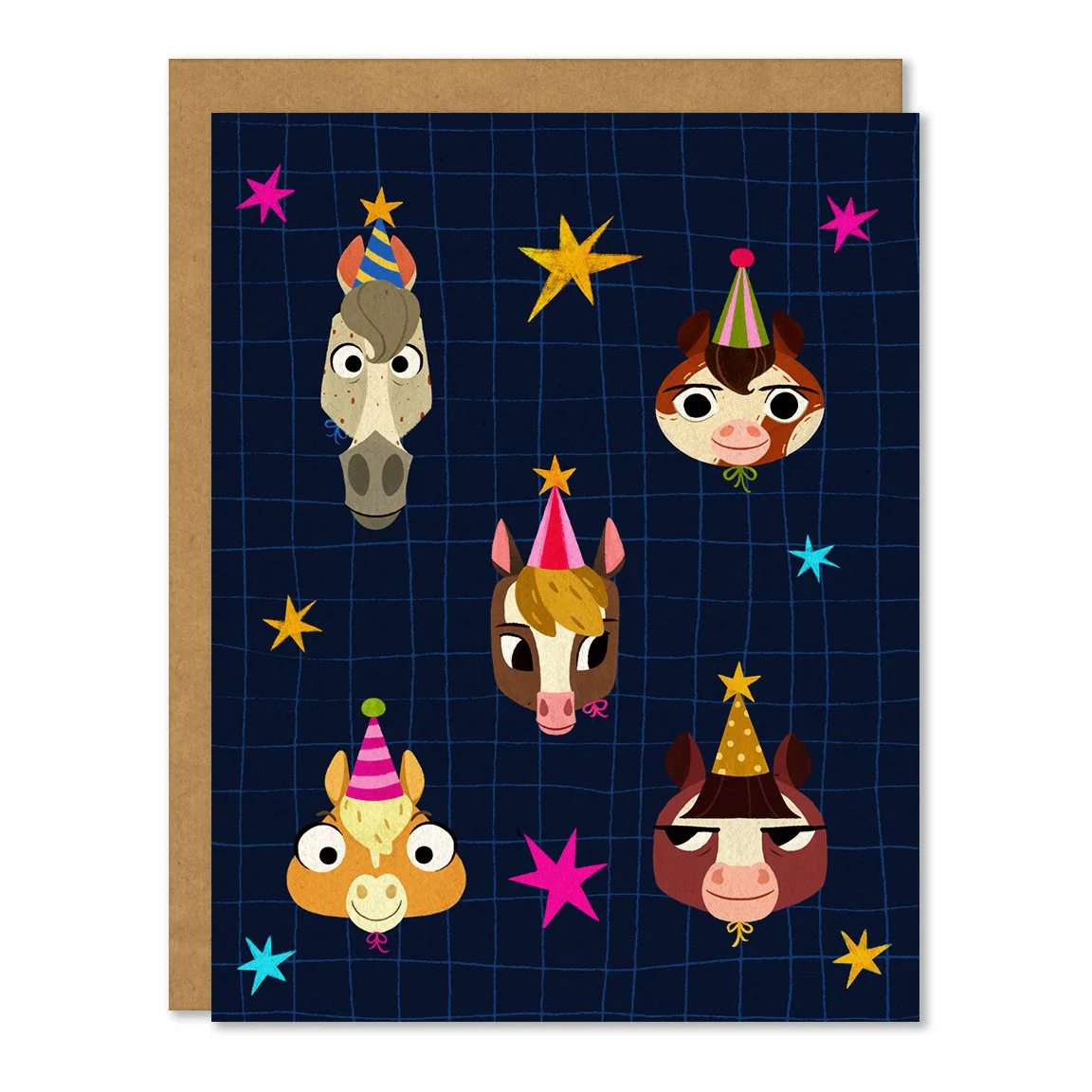 Party Ponies - Birthday Card (Blue)