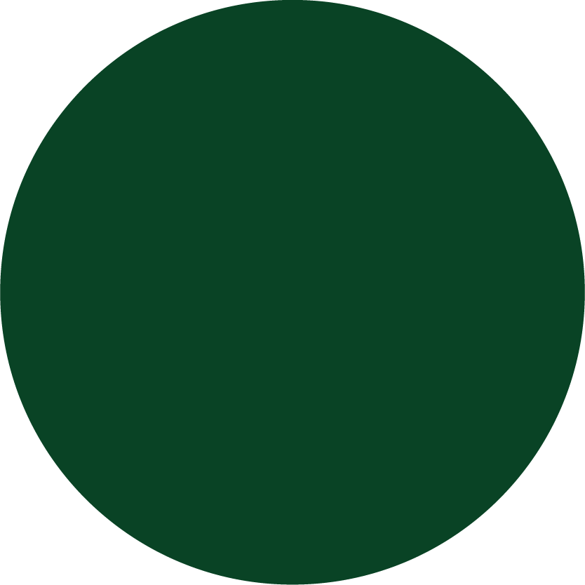 A large, solid dark green circle filling the image.