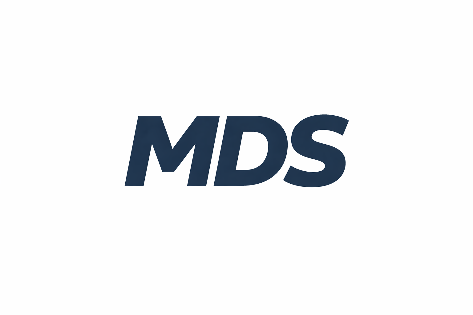 Bold navy blue text spelling 'MDS' on a white background.