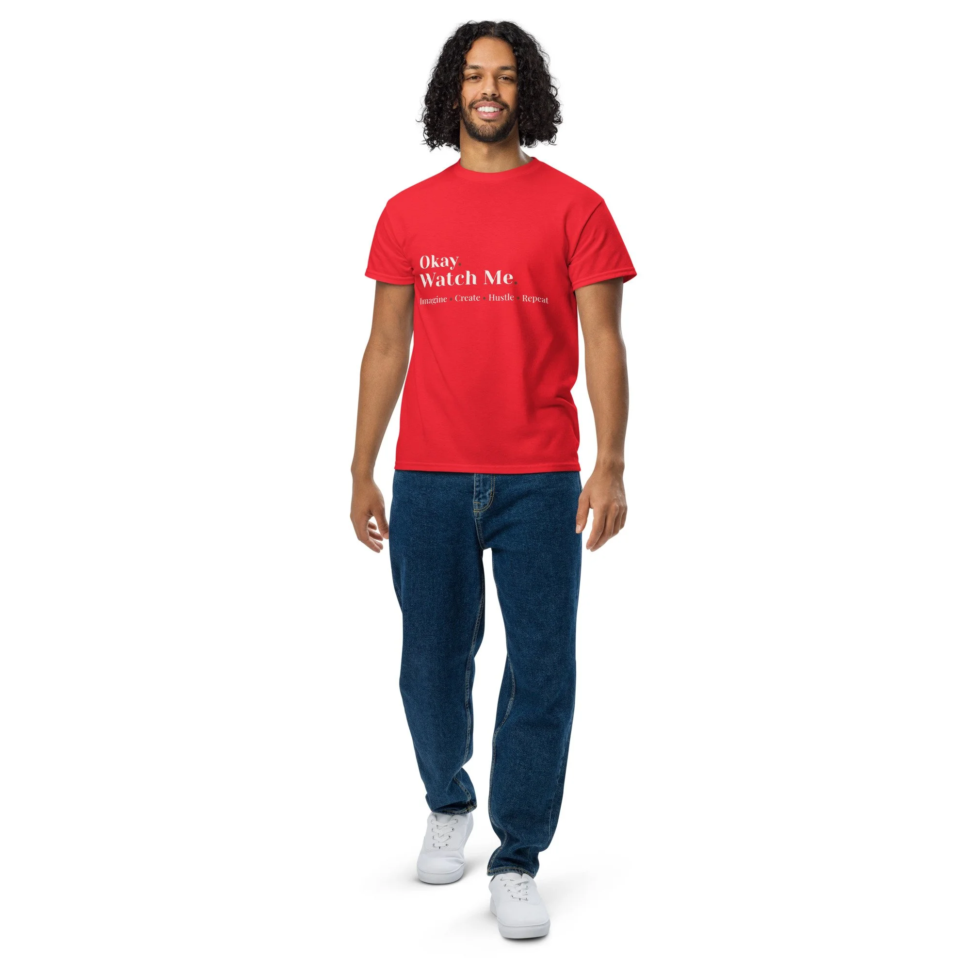 DryBlend® T-Shirt – Imagine. Create. Hustle. Repeat (White Font)