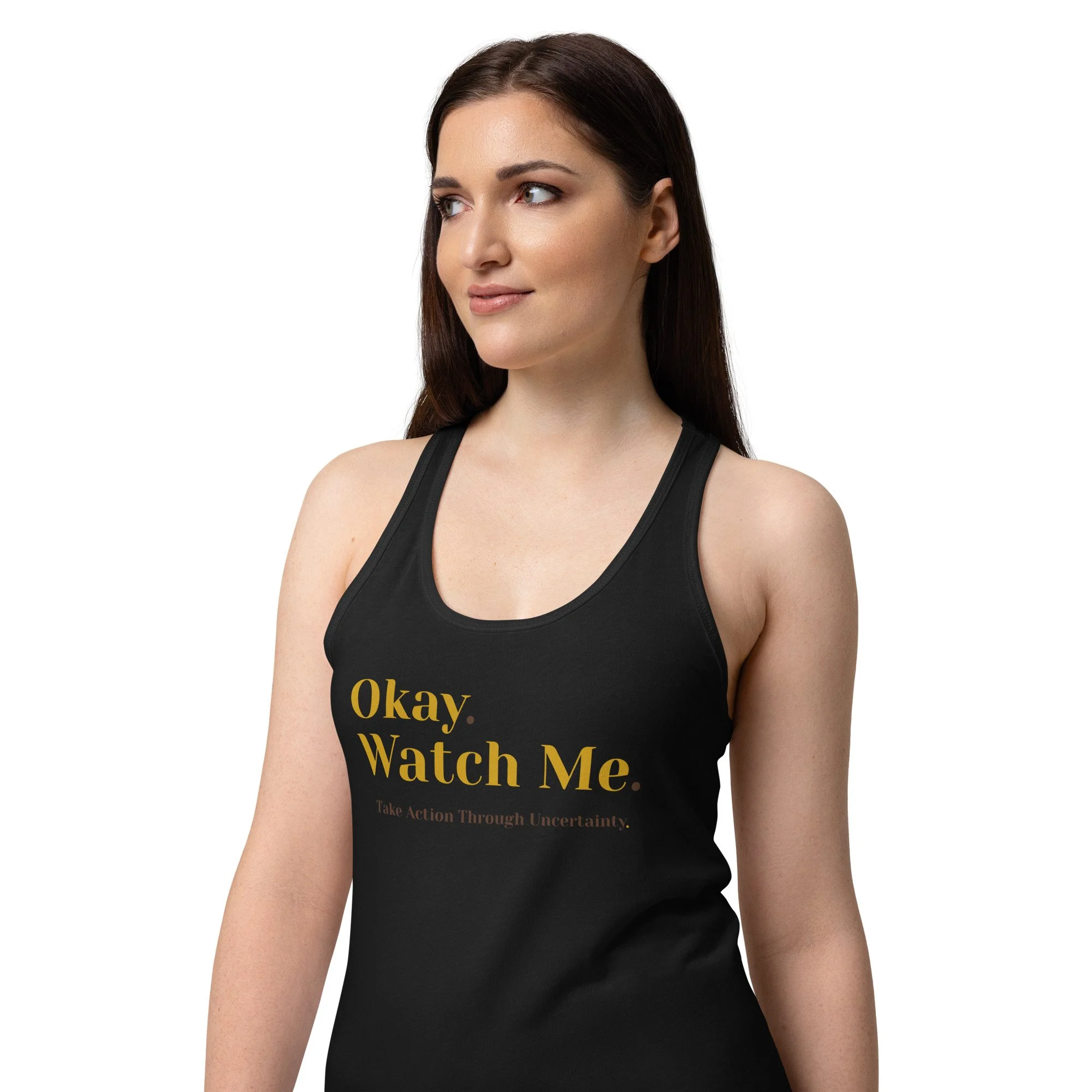 Women’s fitted racerback tank top – Take Action