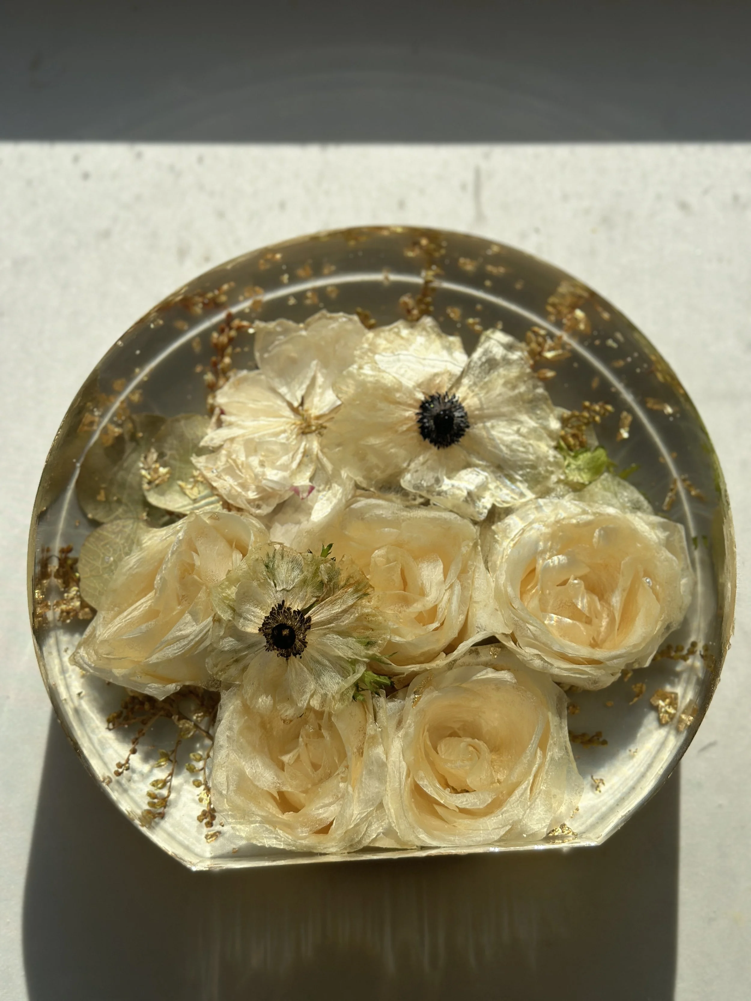 Standing Circle with Gold Flakes $675