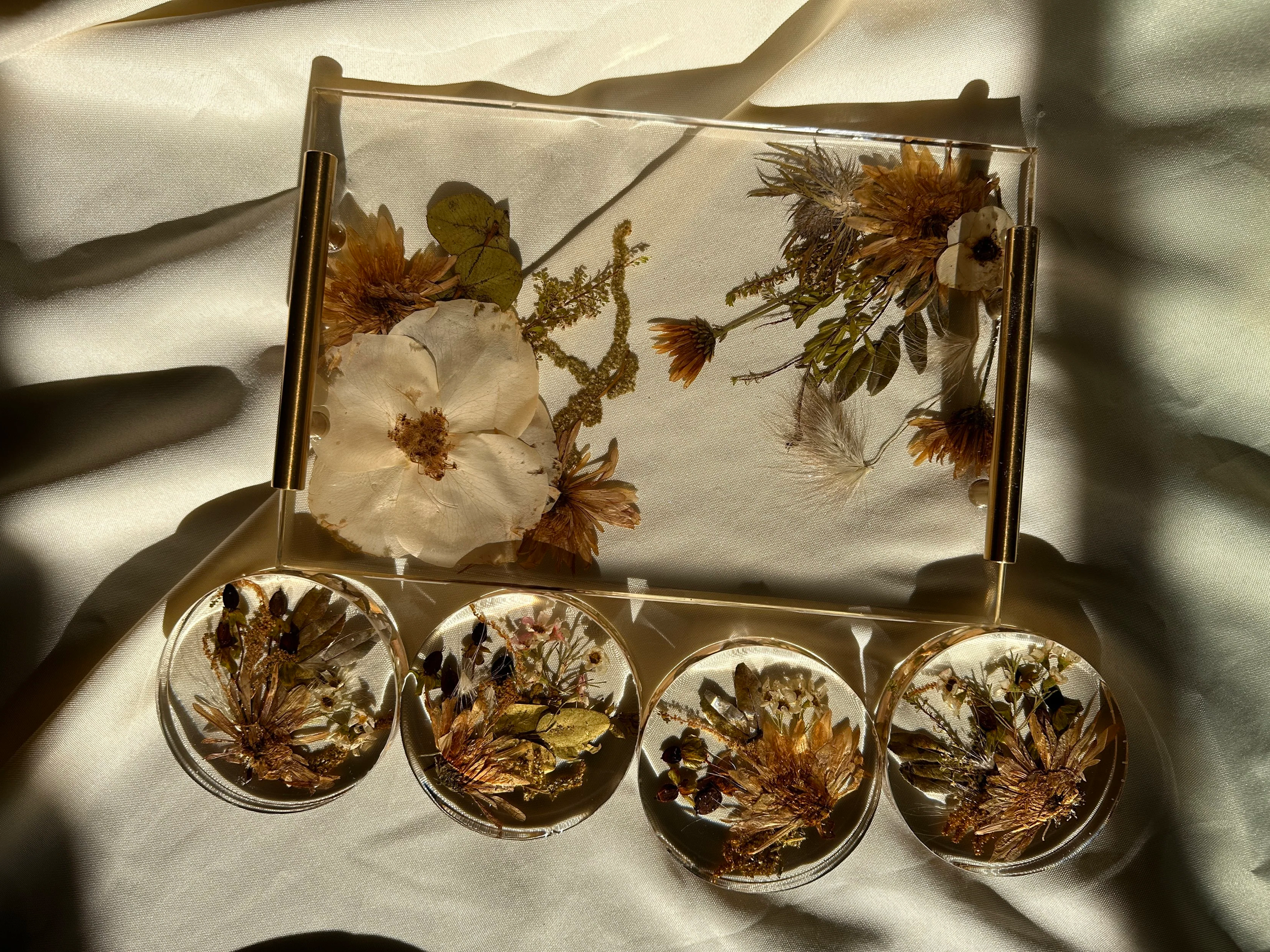 12x8x1 Resin Tray w/Gold Handles