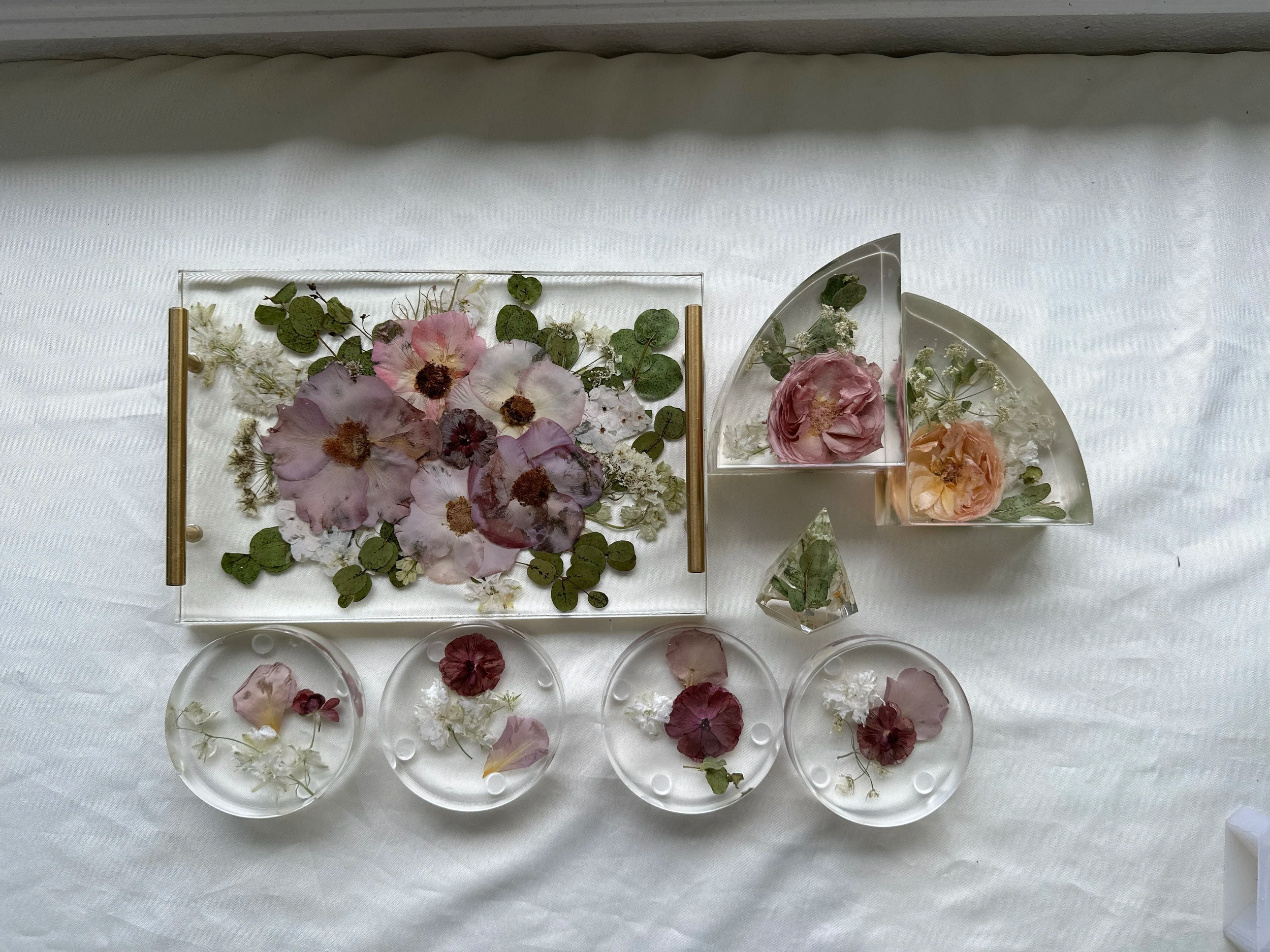 12x8x1 Resin Tray w/Gold Handles