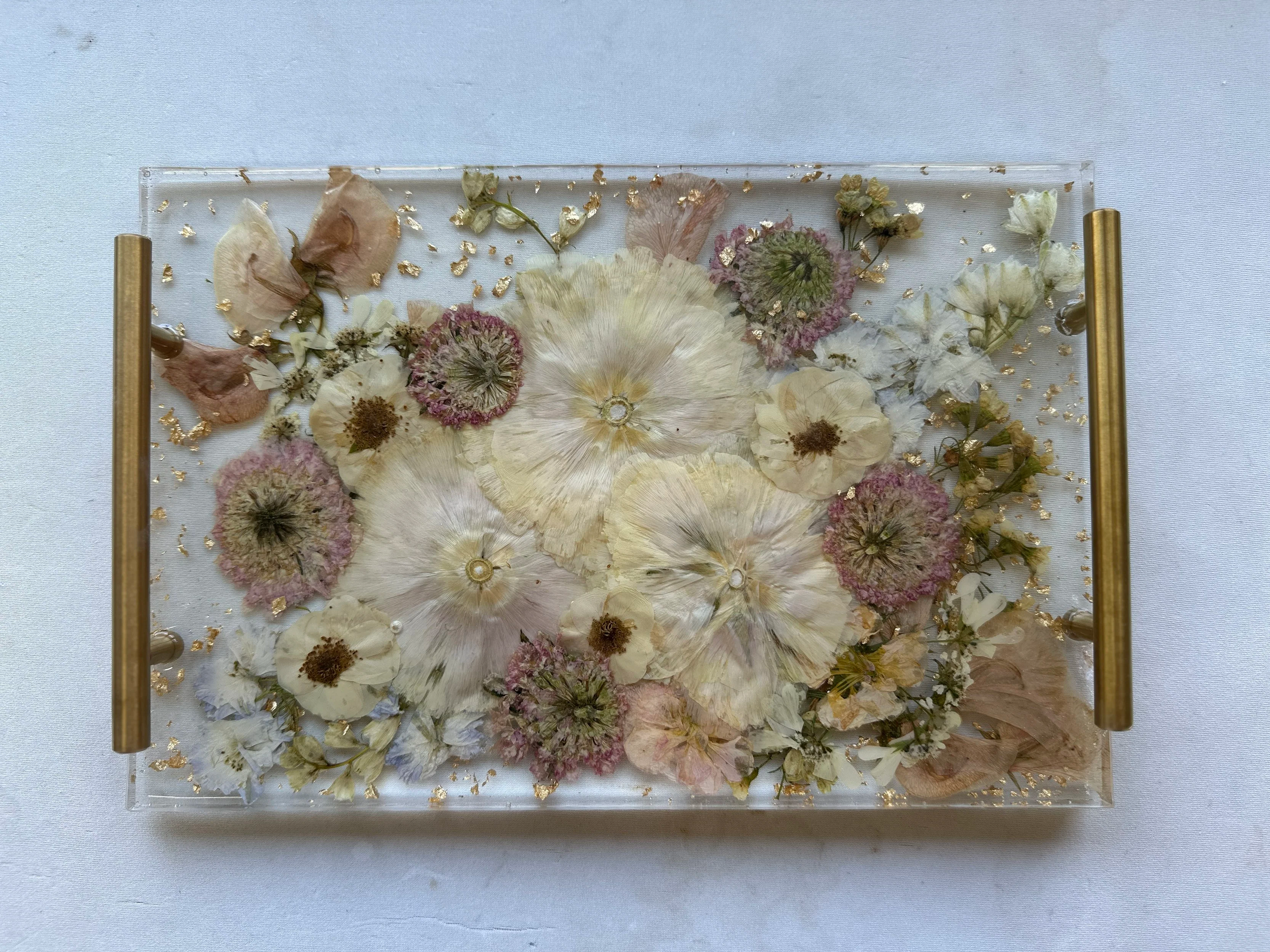 12x8x1 Resin Tray w/Gold Handles