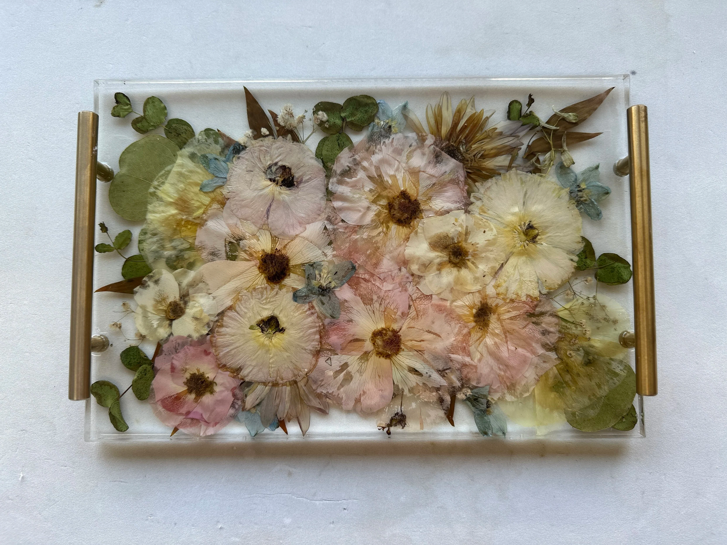 12x8x1 Resin Tray w/Gold Handles