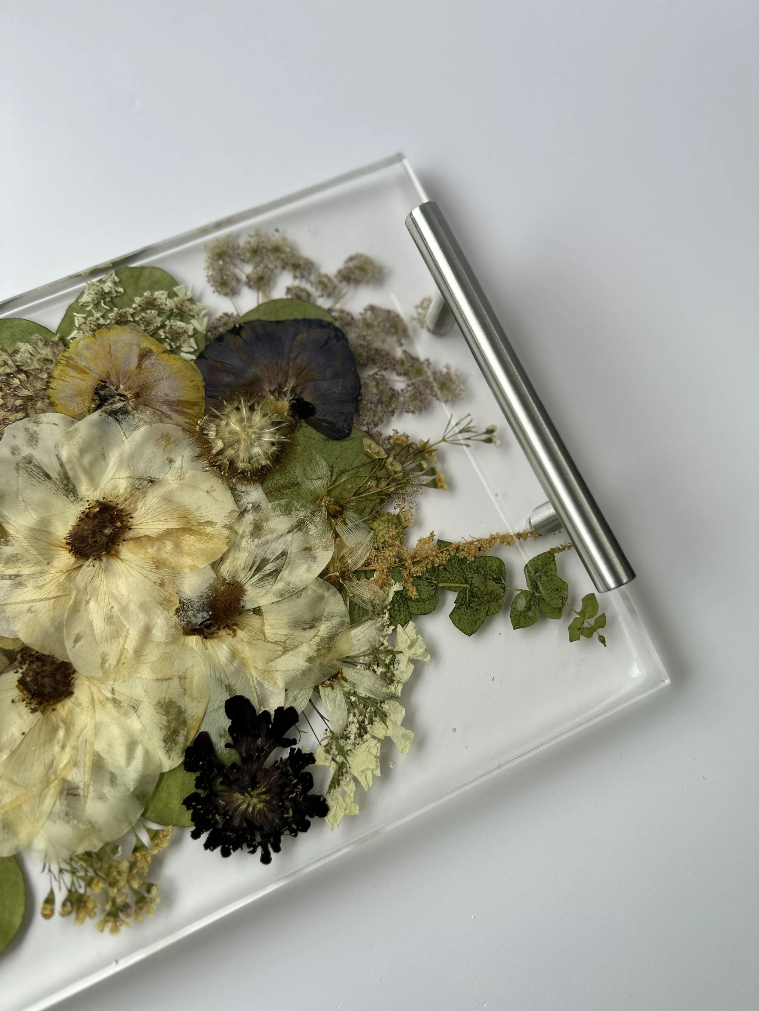 12x8x1 Resin Tray w/SilverHandles