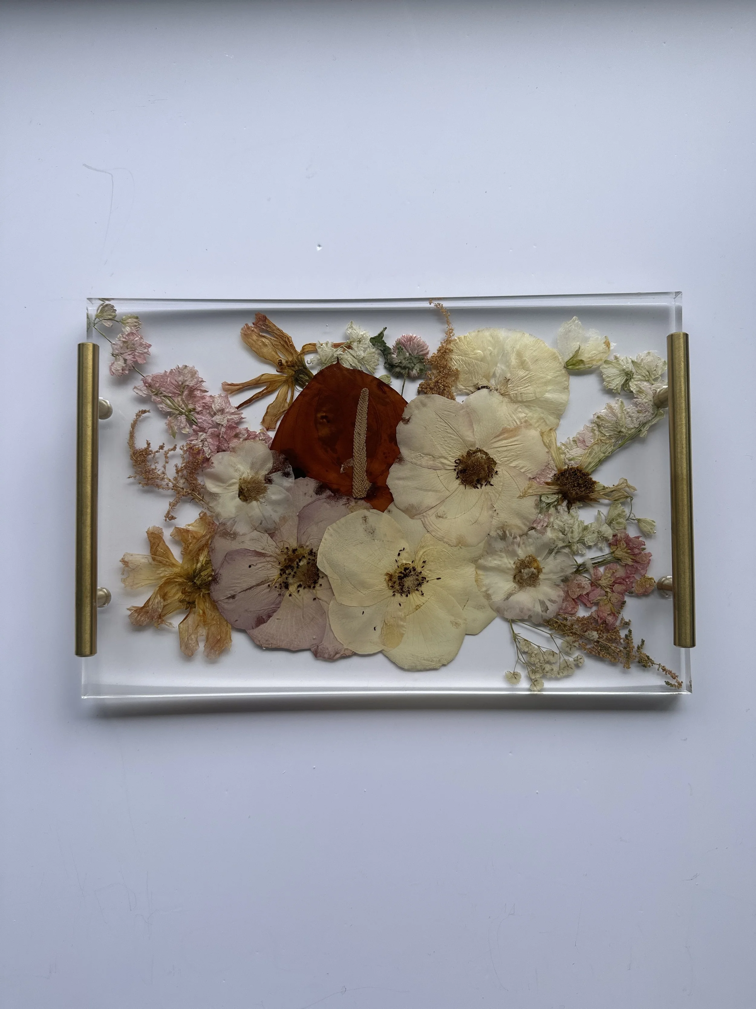 12x8x1 Resin Tray w/Gold Handles