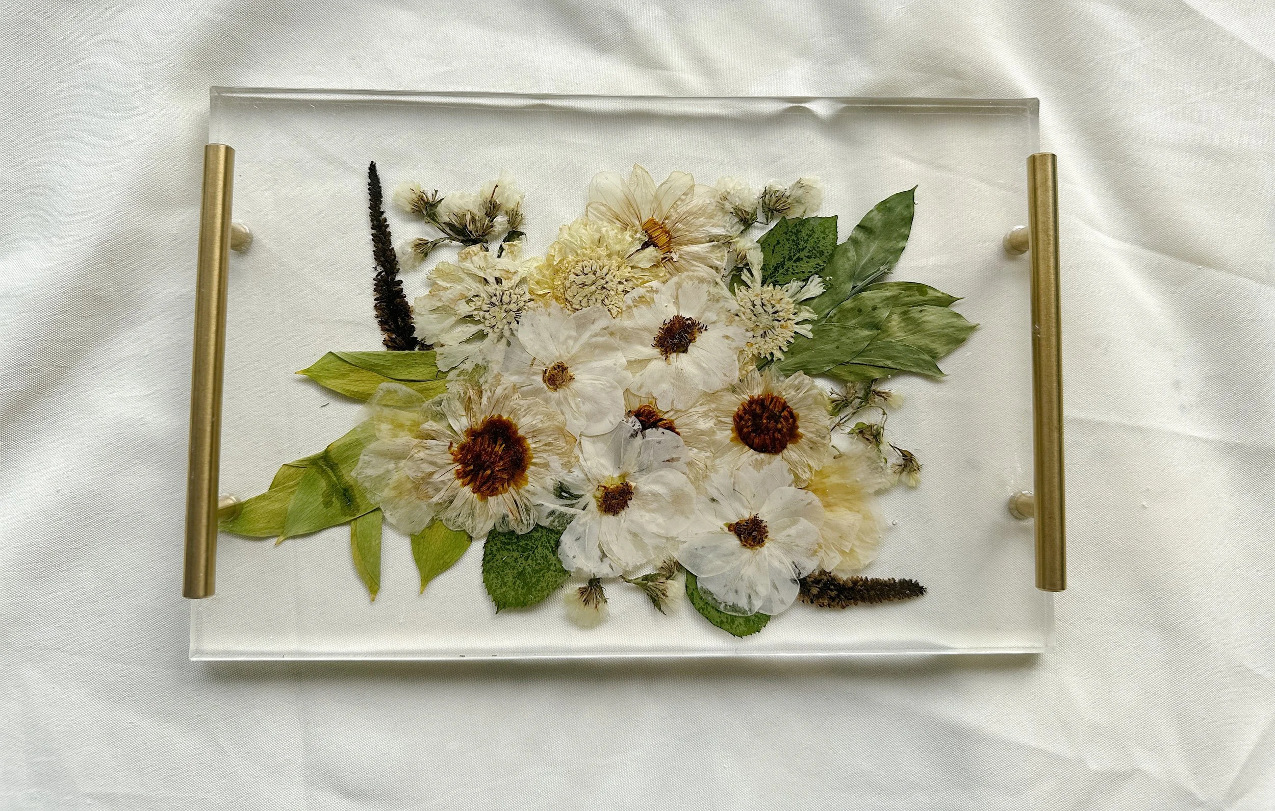 12x8x1 Resin Tray w/Gold Handles