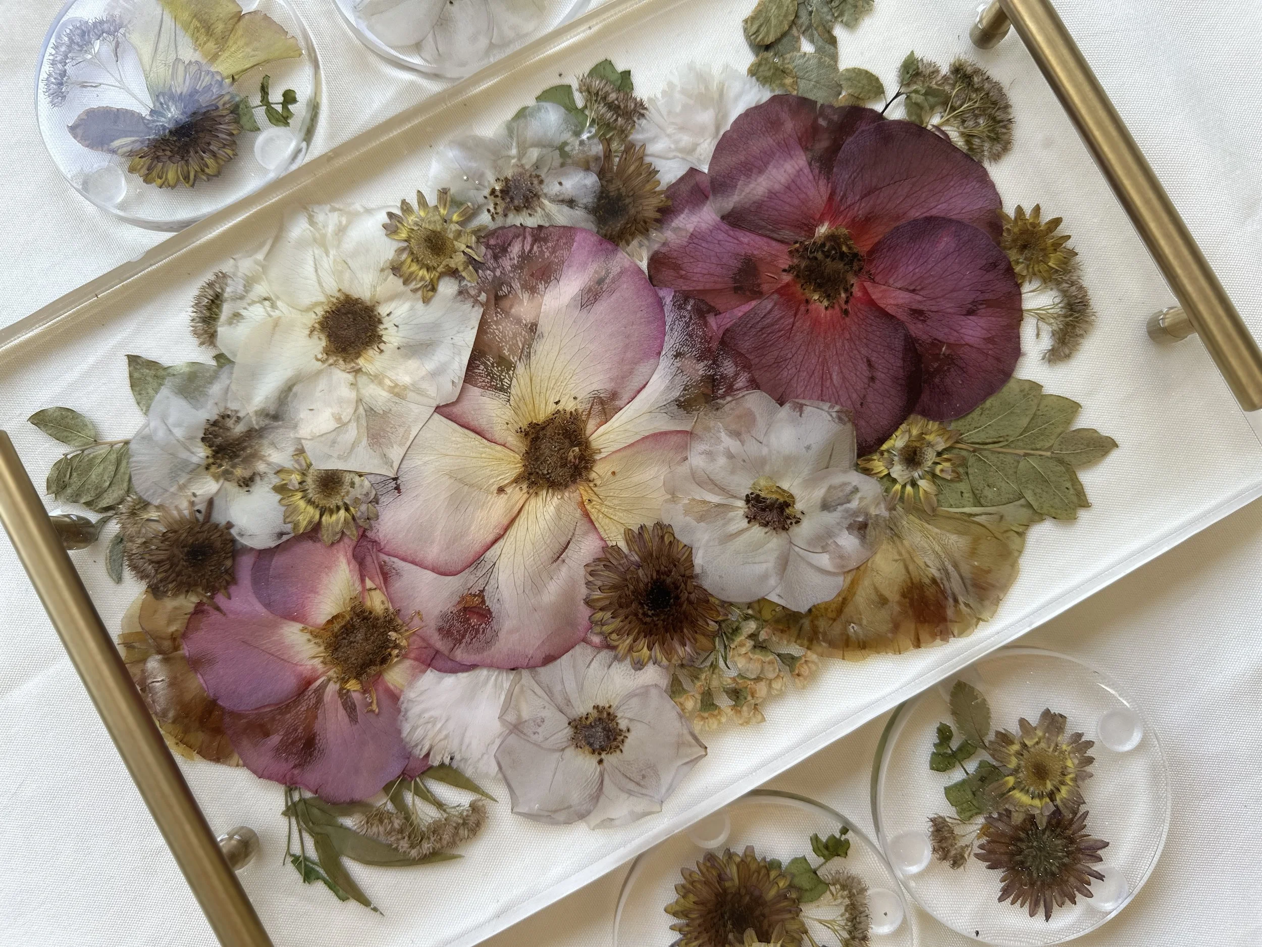 12x8x1 Resin Tray w/Gold Handles