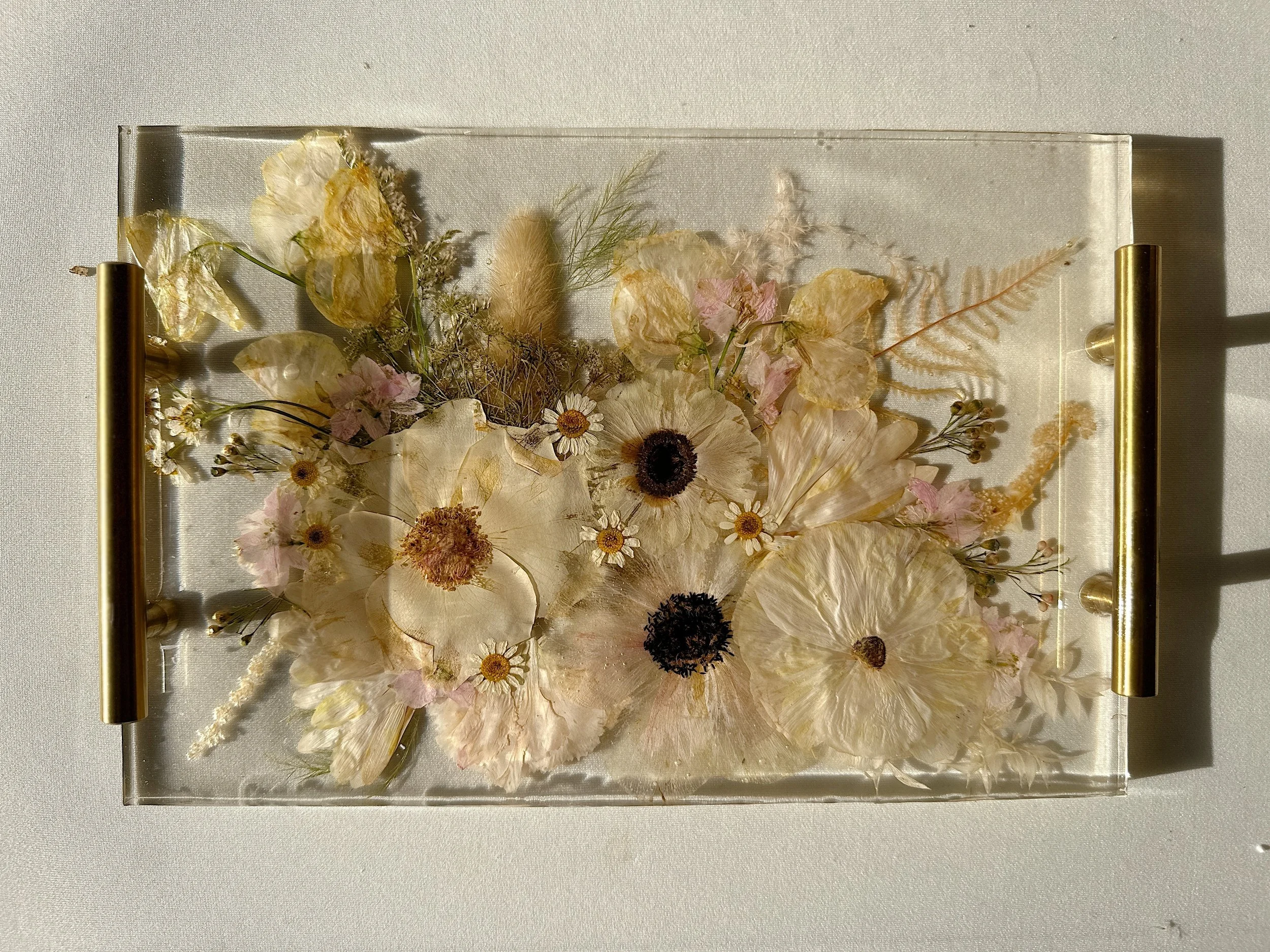 12x8x1 Resin Tray w/Gold Handles
