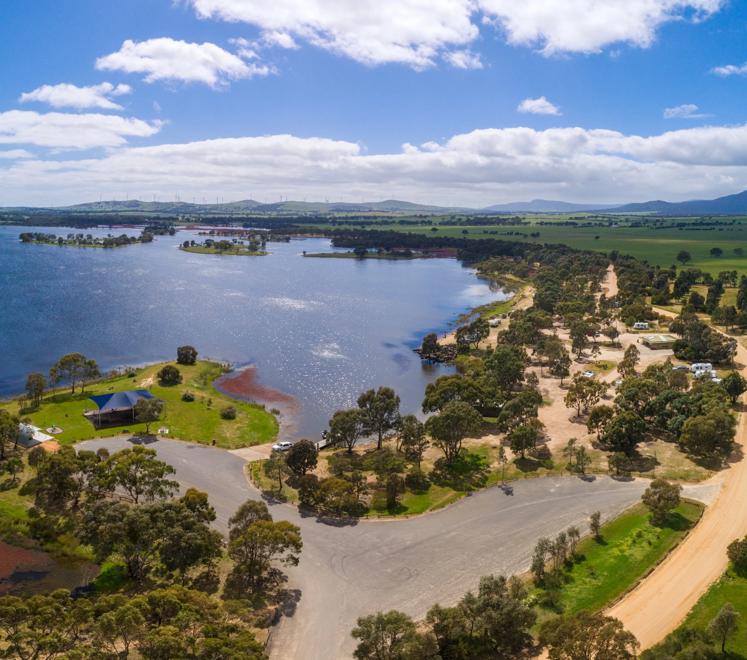 A bird's eye view of Green Hill Lake