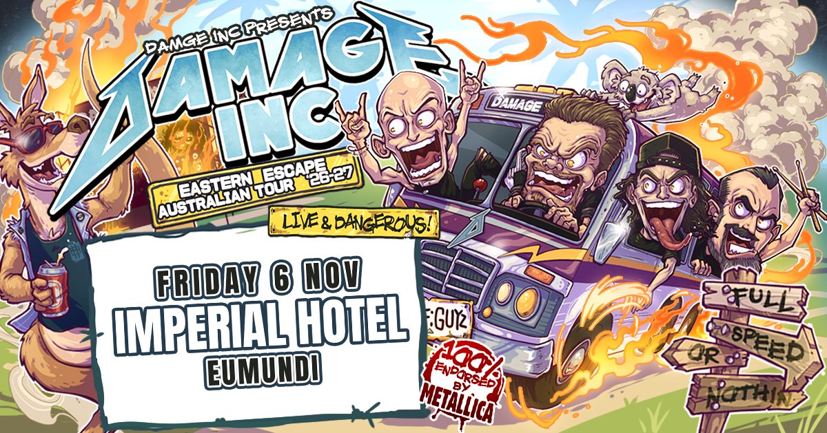 Damage&nbsp;Inc&nbsp;- Eastern Escape Australian Tour 2026