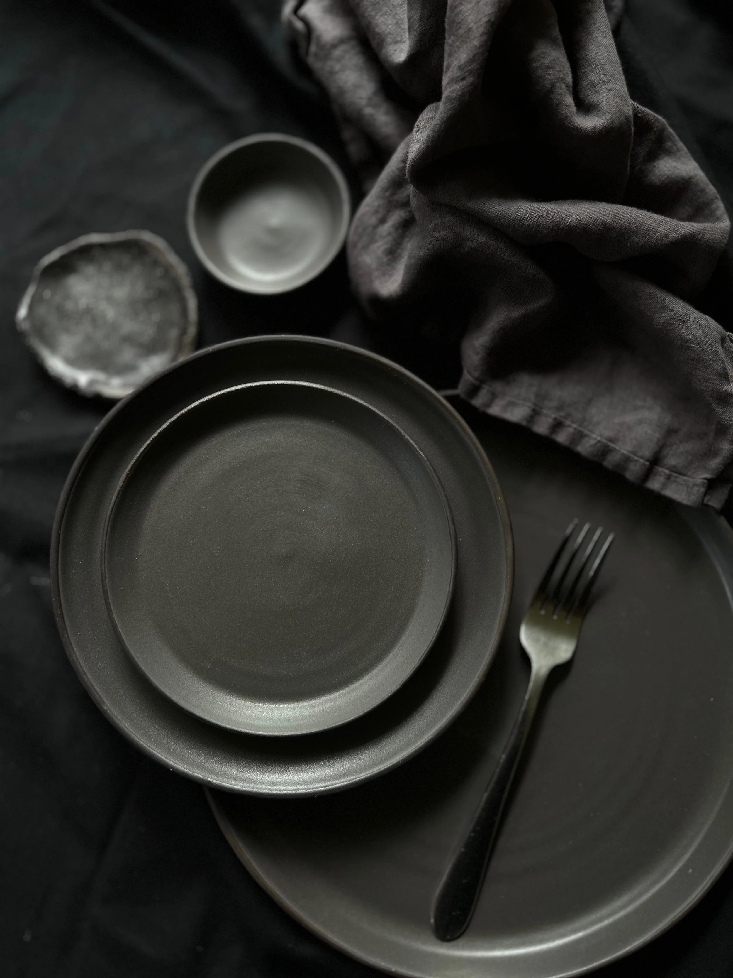 Dinner Set - Black Stone